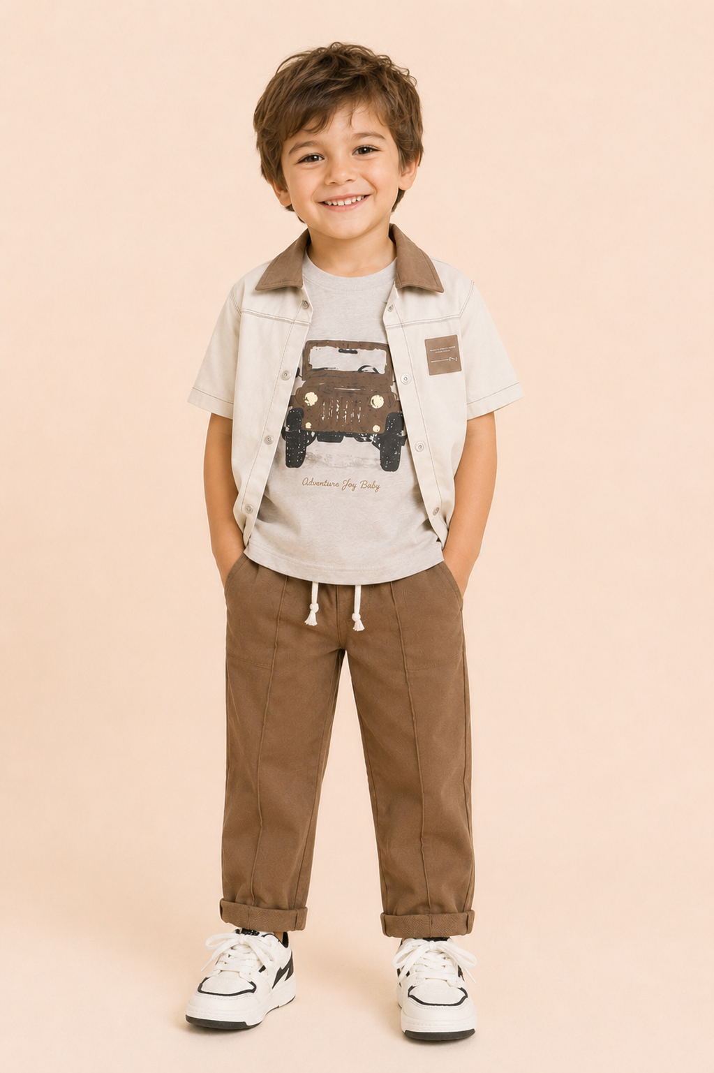 CONJUNTO 3 PRENDAS NIÑO CAR CAMEL