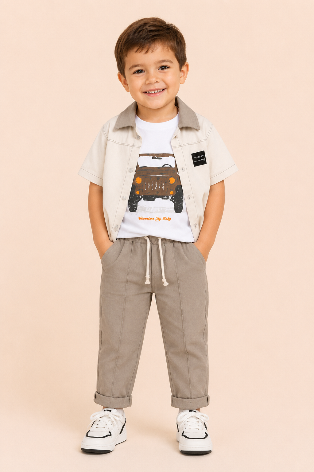 CONJUNTO 3 PRENDAS NIÑO CAR GRIS