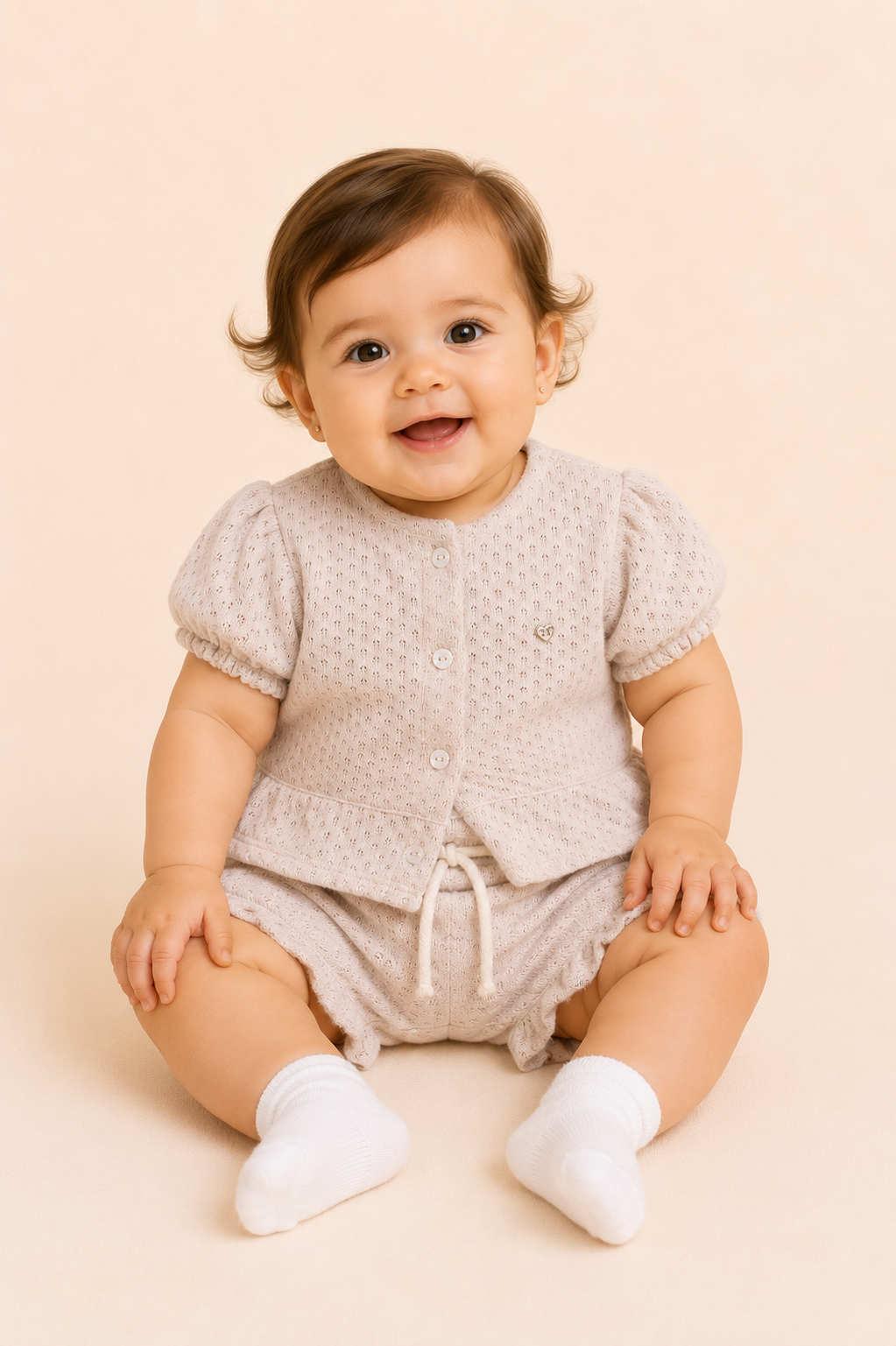 CONJUNTO BEBÉ NIÑA KIND BEIGE