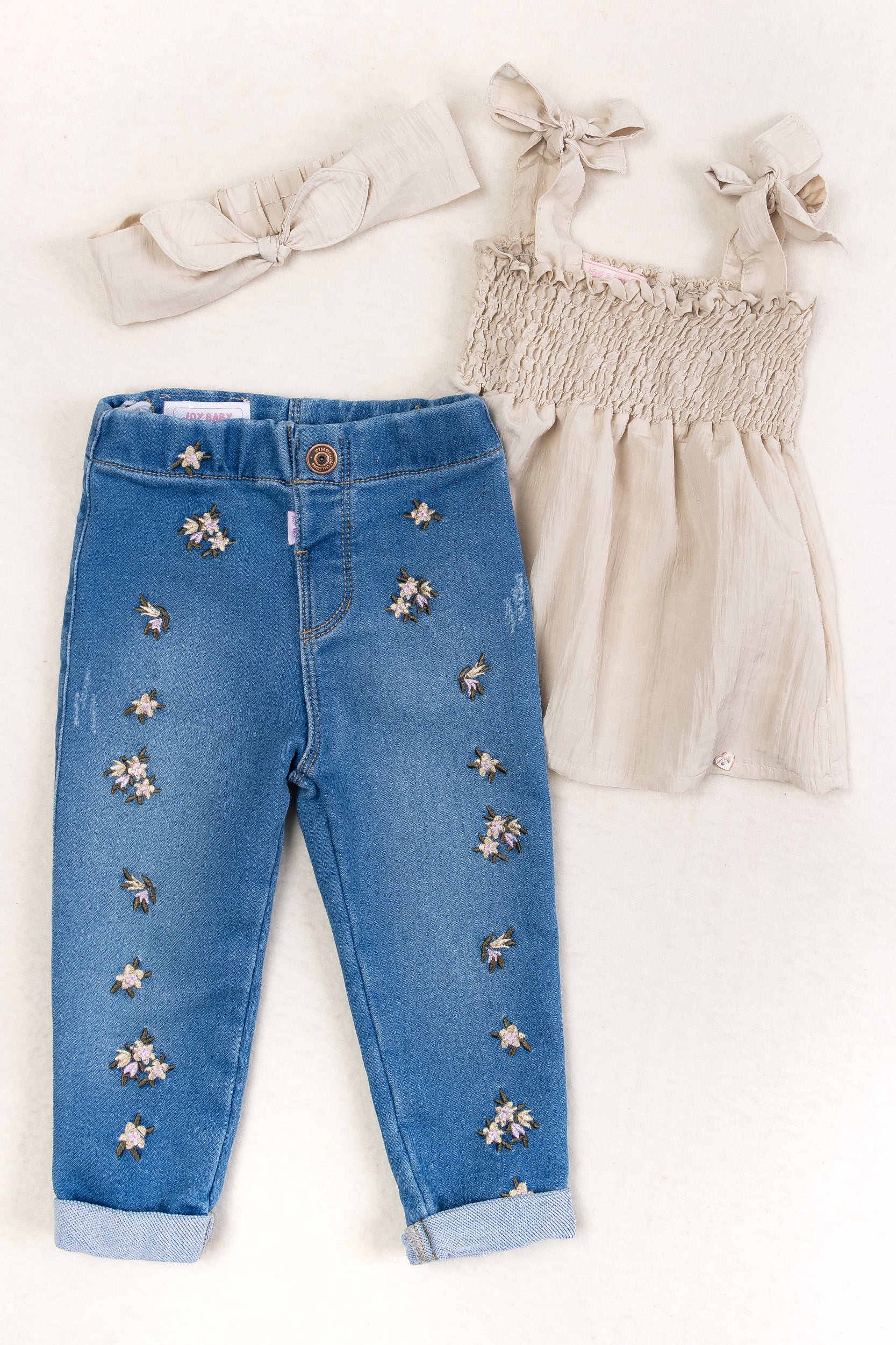 CONJUNTO BEBÉ NIÑA FLOWERS BIEGE