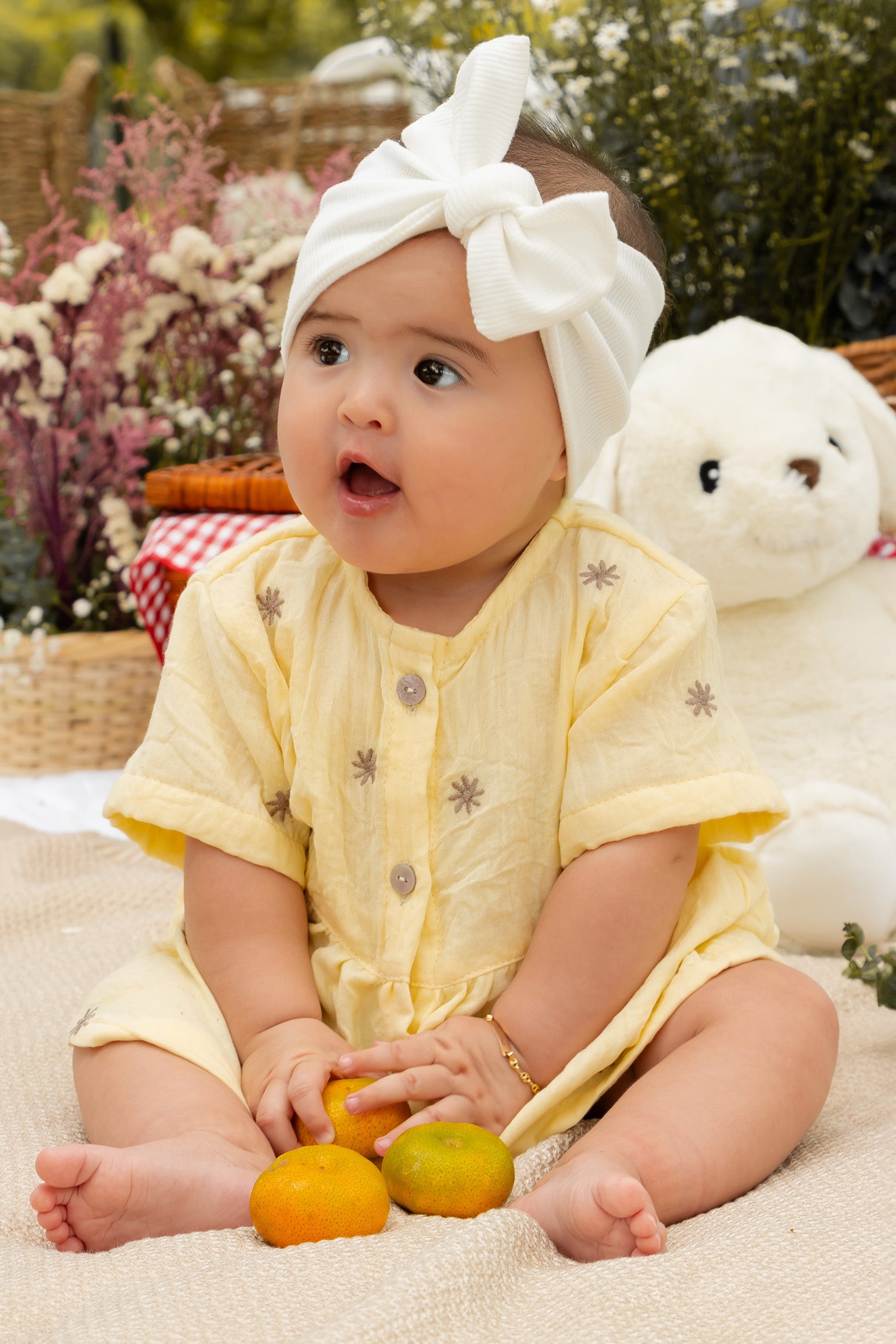 CONJUNTO BEBÉ NIÑA FLORES AMARILLO
