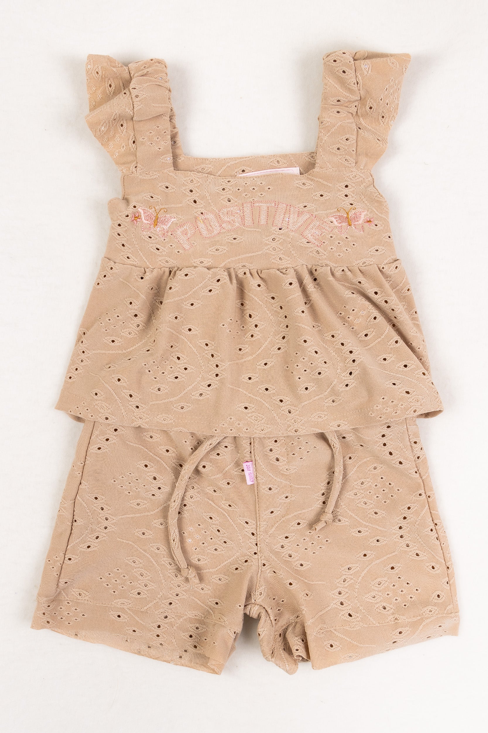 CONJUNTO BEBÉ NIÑA OJALILLO CAFÉ