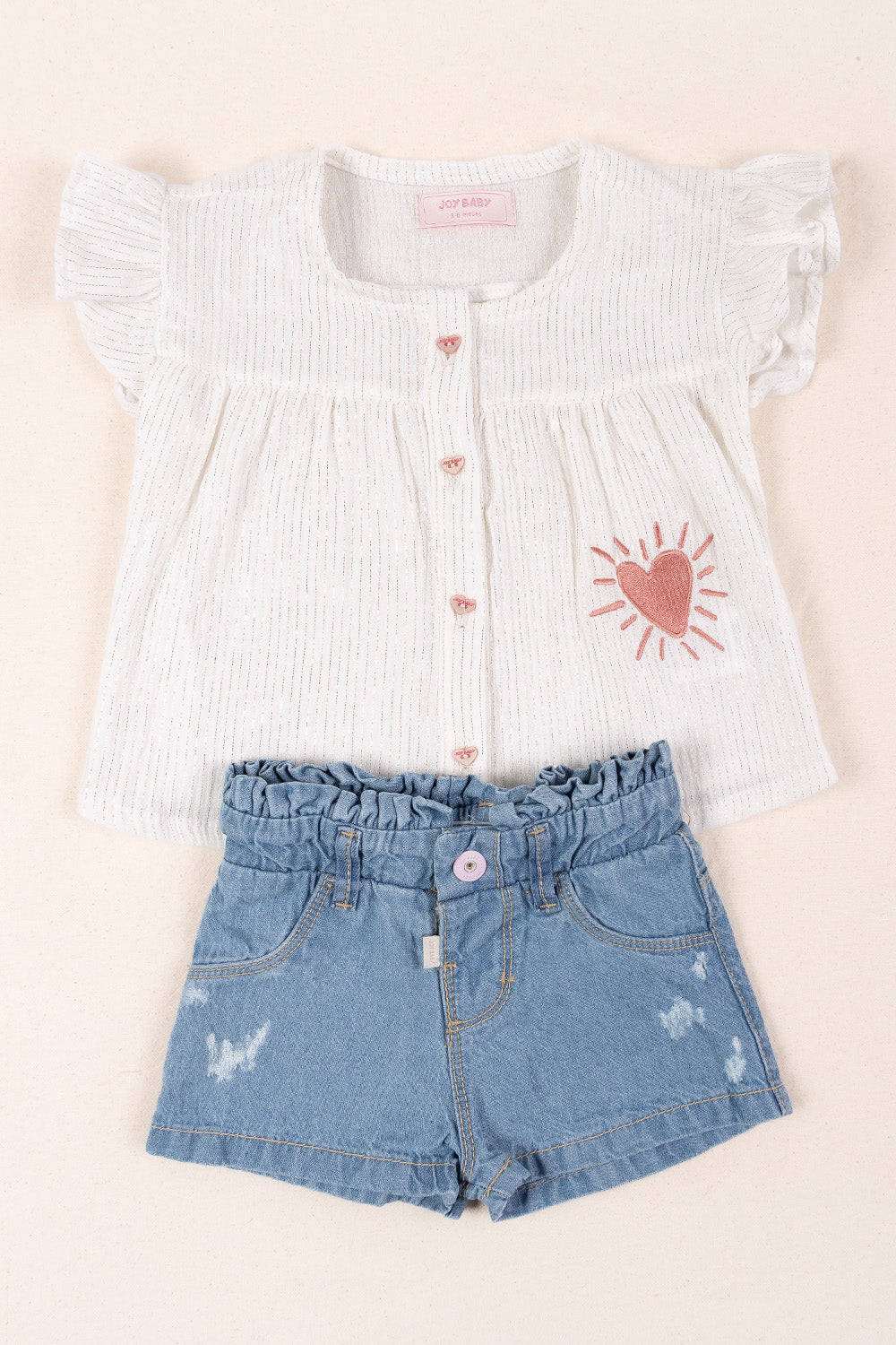 CONJUNTO BEBÉ NIÑA HEART BLANCO