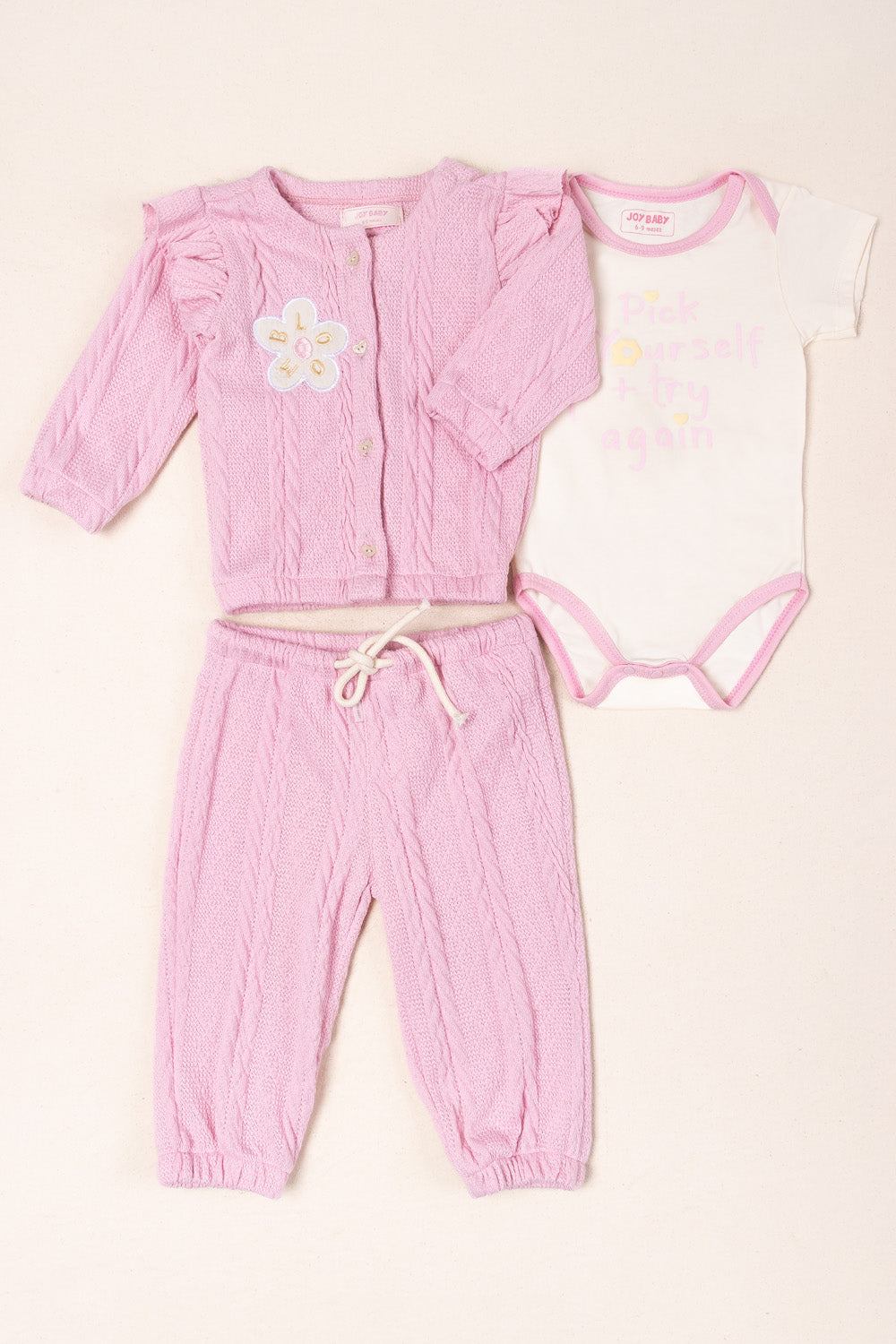 CONJUNTO BEBÉ NIÑA BLOOM ROSADO