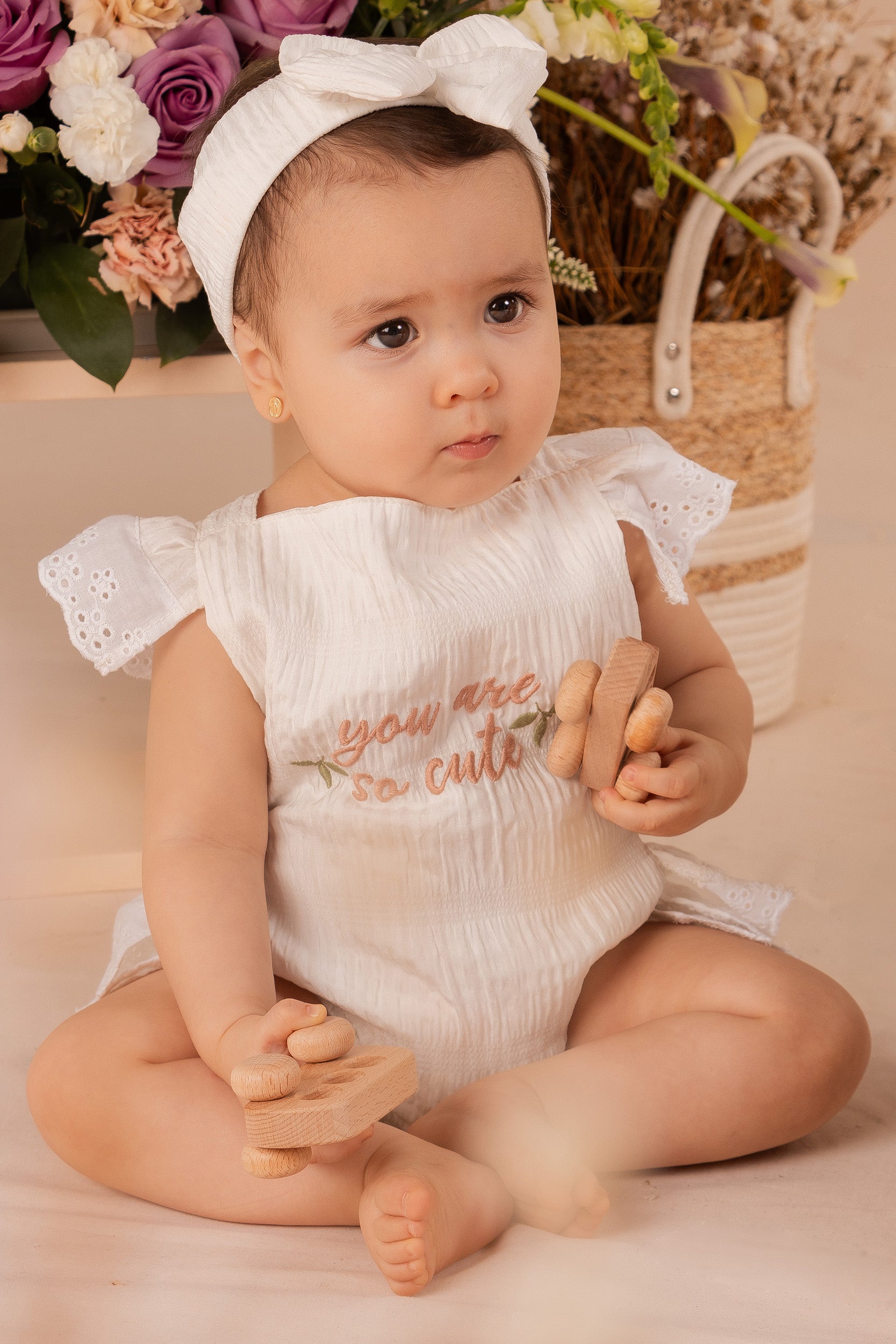 CONJUNTO VESTIDO BEBÉ NIÑA SO CUTE BLANCO