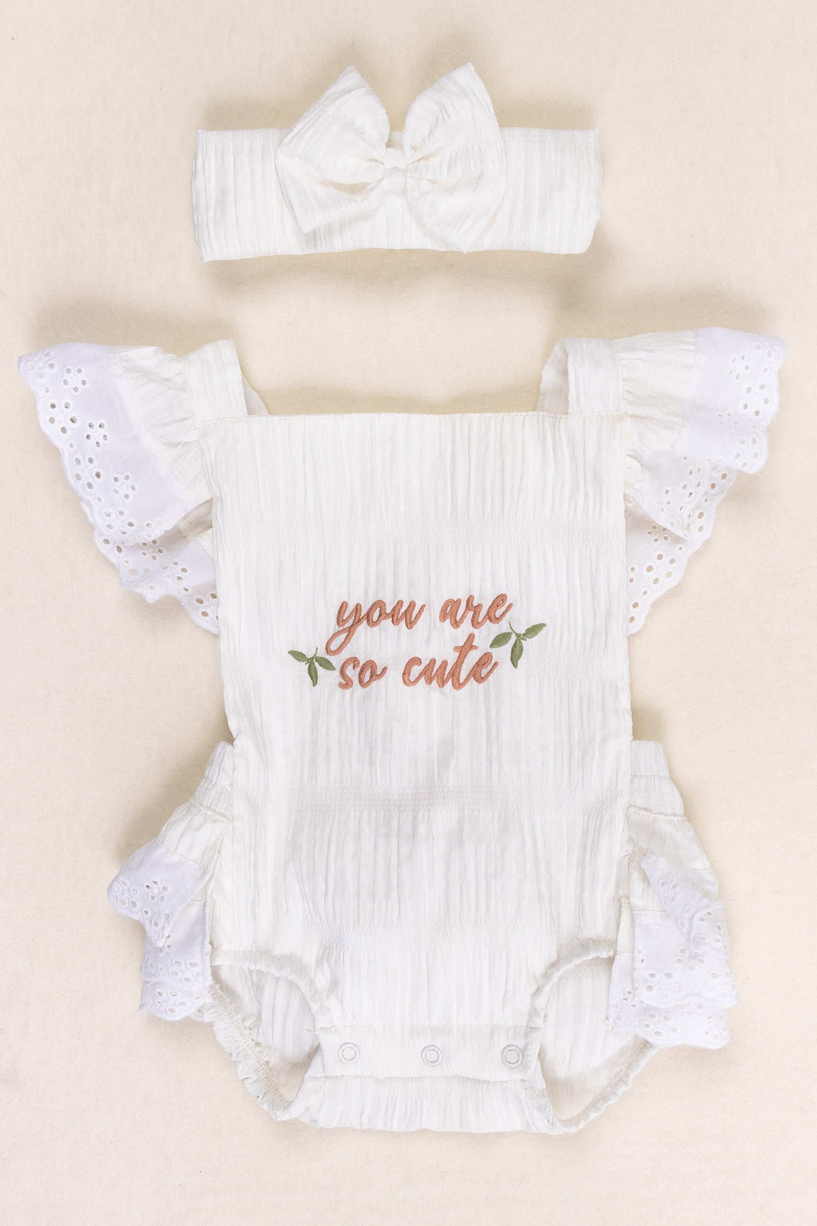 CONJUNTO VESTIDO BEBÉ NIÑA SO CUTE BLANCO