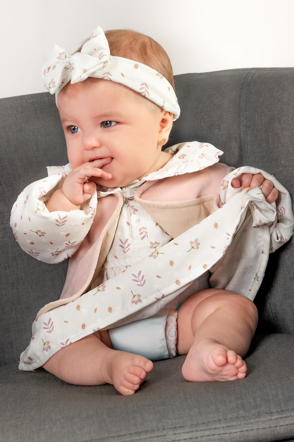 CONJUNTO VESTIDO BEBÉ NIÑA FLOWERS BLANCO