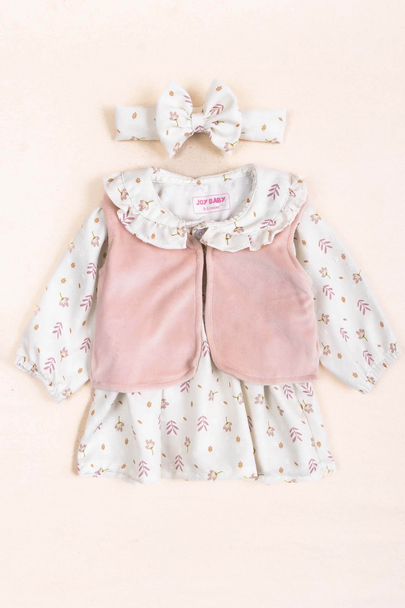 CONJUNTO VESTIDO BEBÉ NIÑA FLOWERS BLANCO