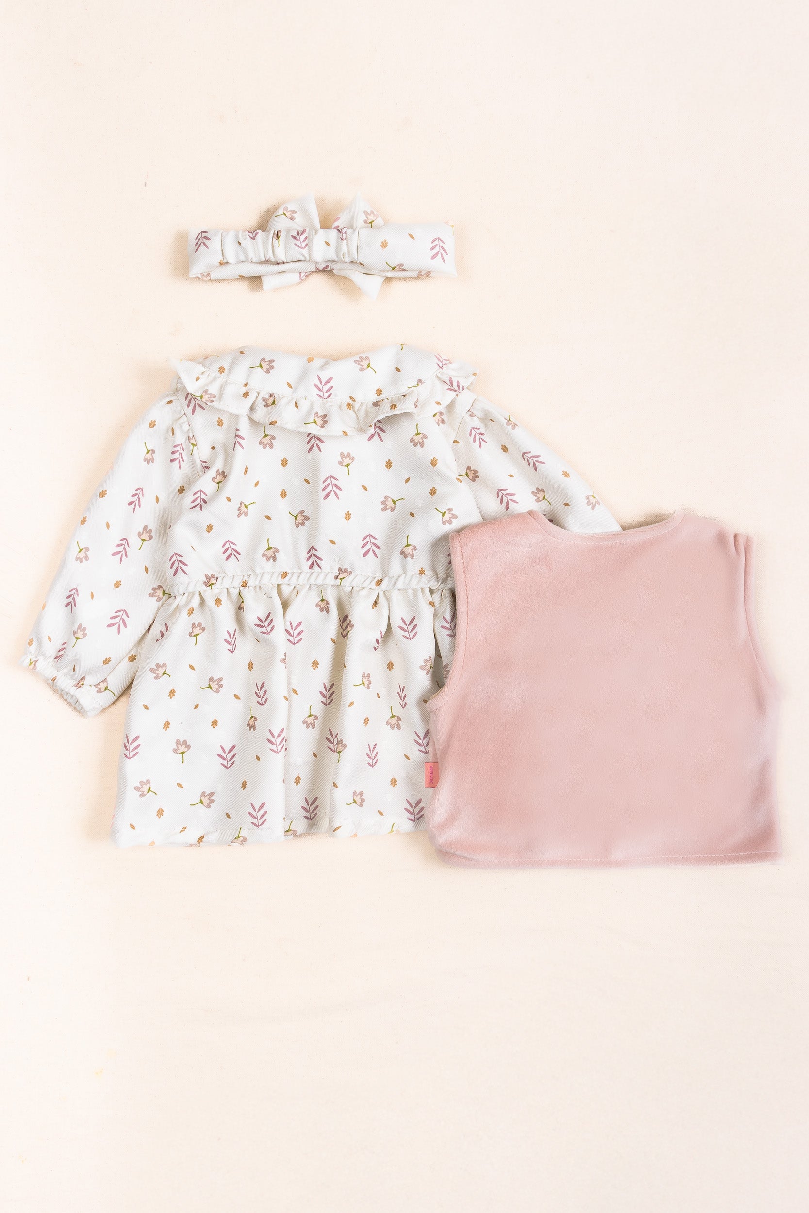 CONJUNTO VESTIDO BEBÉ NIÑA FLOWERS BLANCO