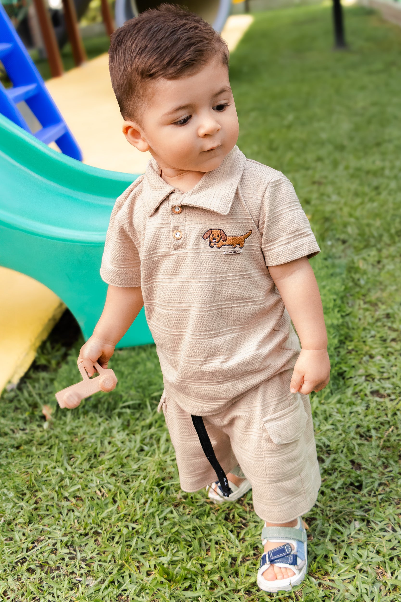 CONJUNTO BEBÉ NIÑO DOG BEIGE