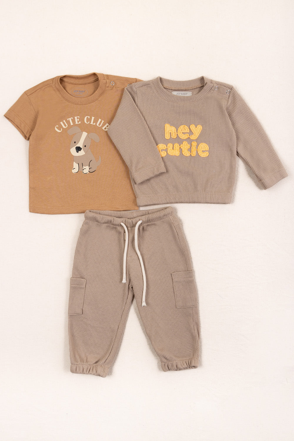 CONJUNTO BEBÉ NIÑO CUTE BEIGE