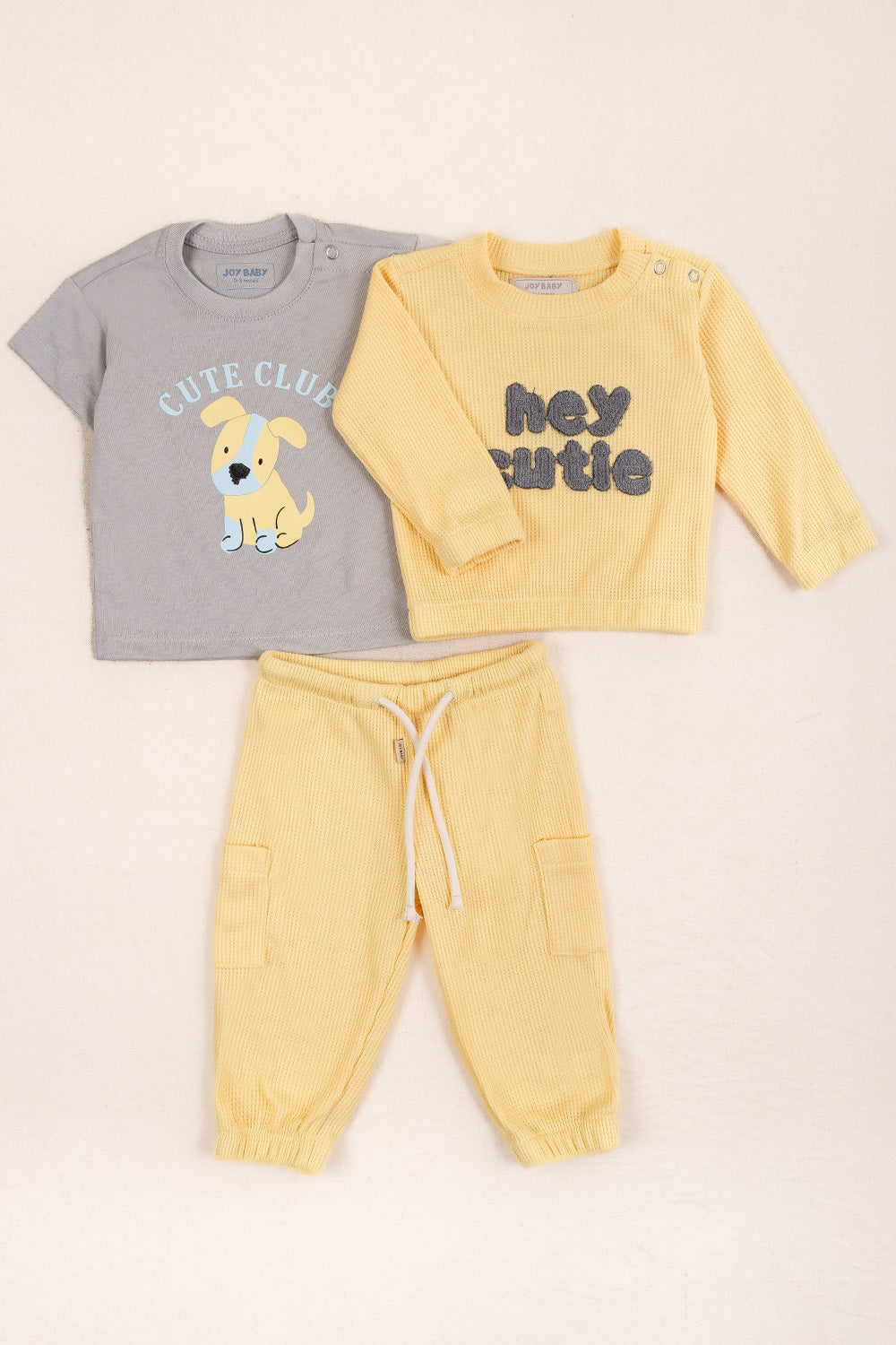 CONJUNTO BEBÉ NIÑO CUTE AMARILLO