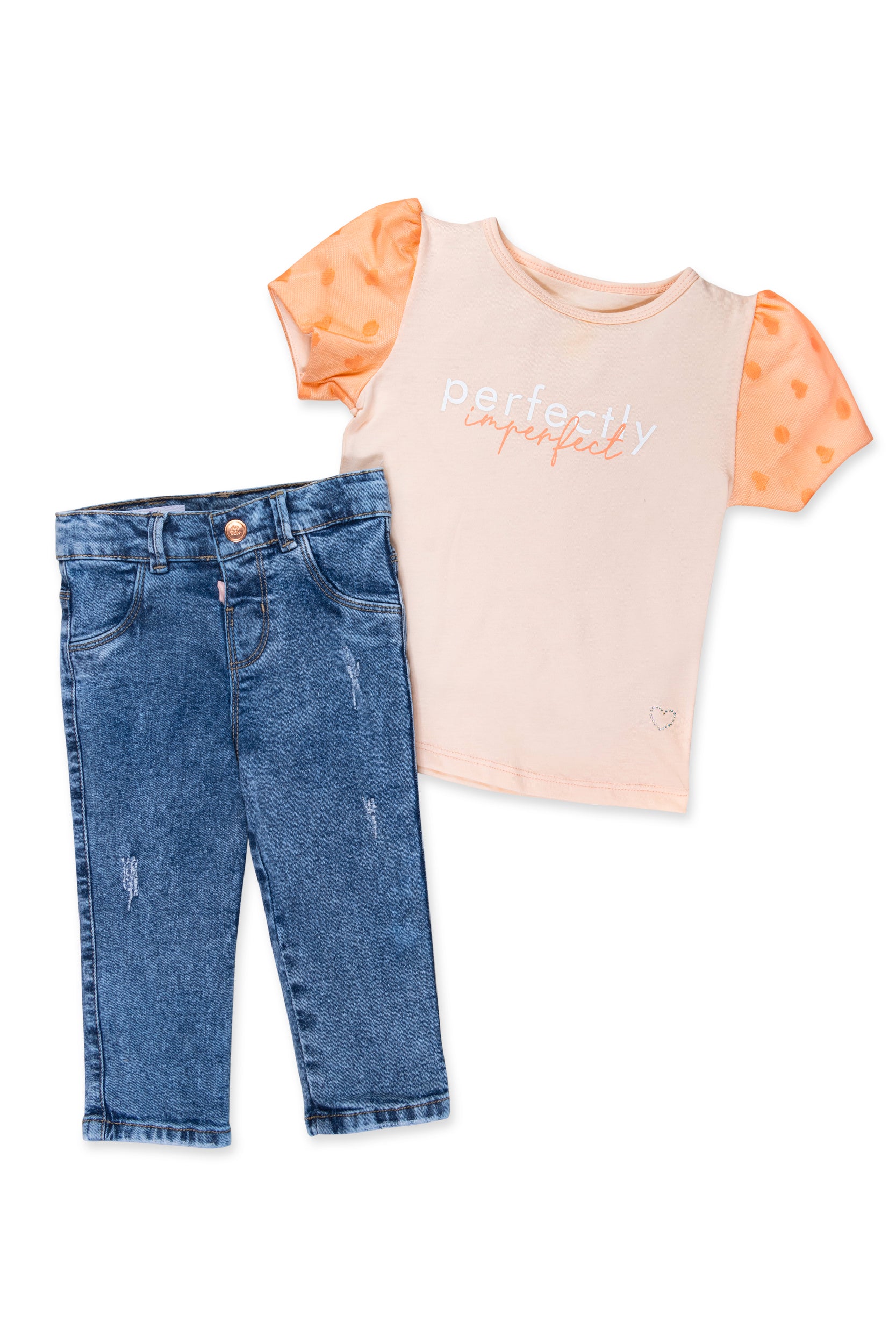 CONJUNTO NIÑA PERFECTLY MANDARINA