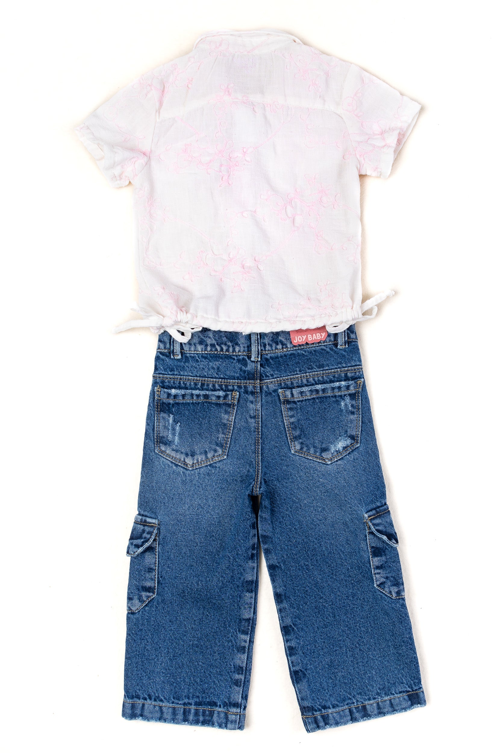 CONJUNTO NIÑA JEAN CARGO ROSADO