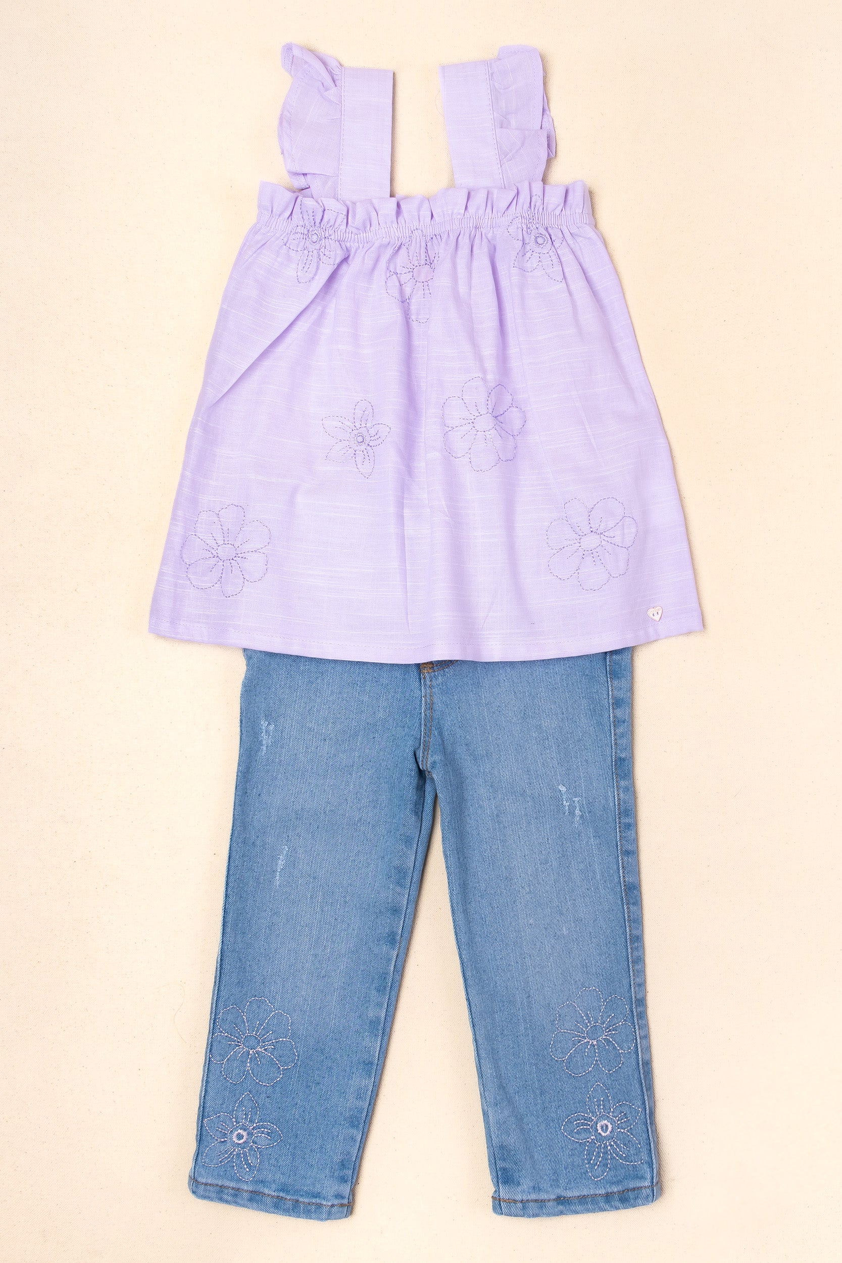 CONJUNTO NIÑA BORDADO MORADO