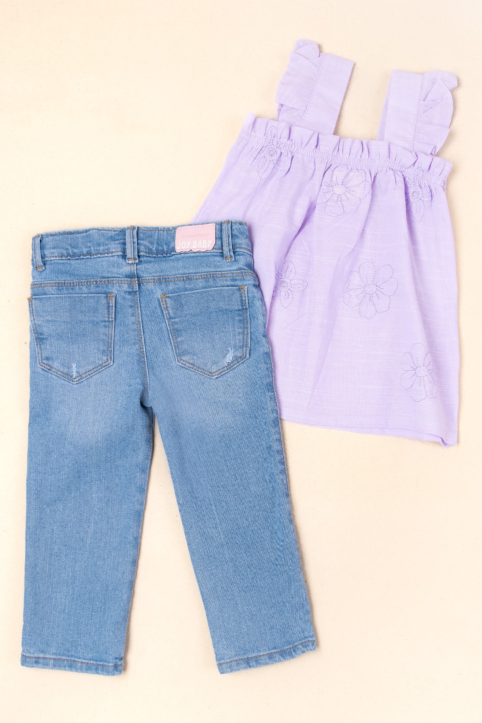 CONJUNTO NIÑA BORDADO MORADO