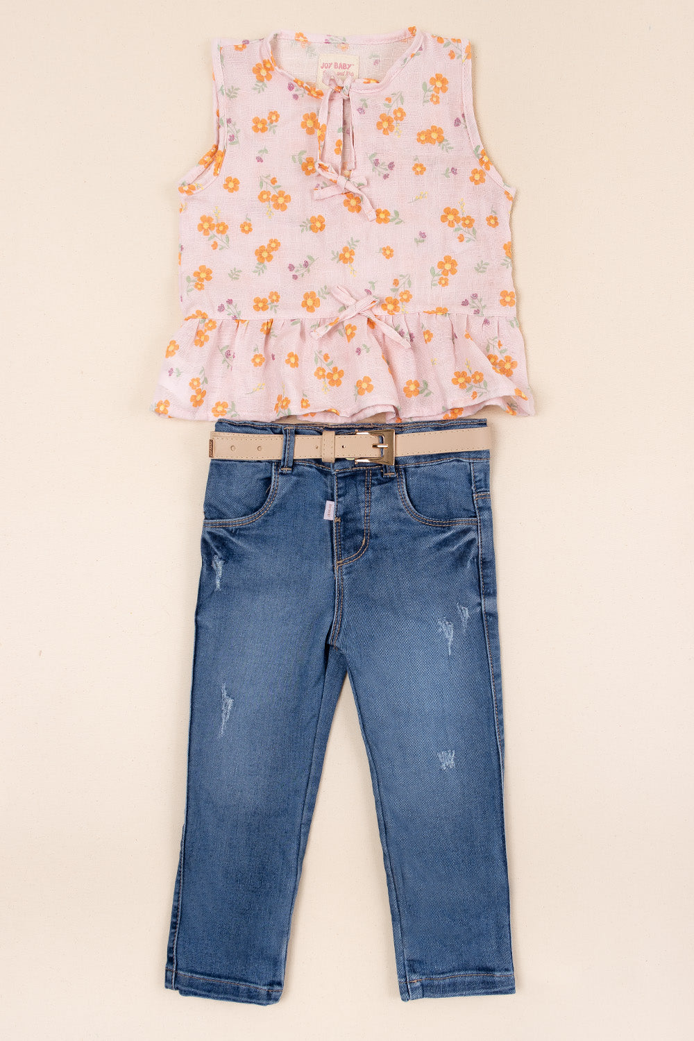 CONJUNTO NIÑA FLOWERS ROSADO