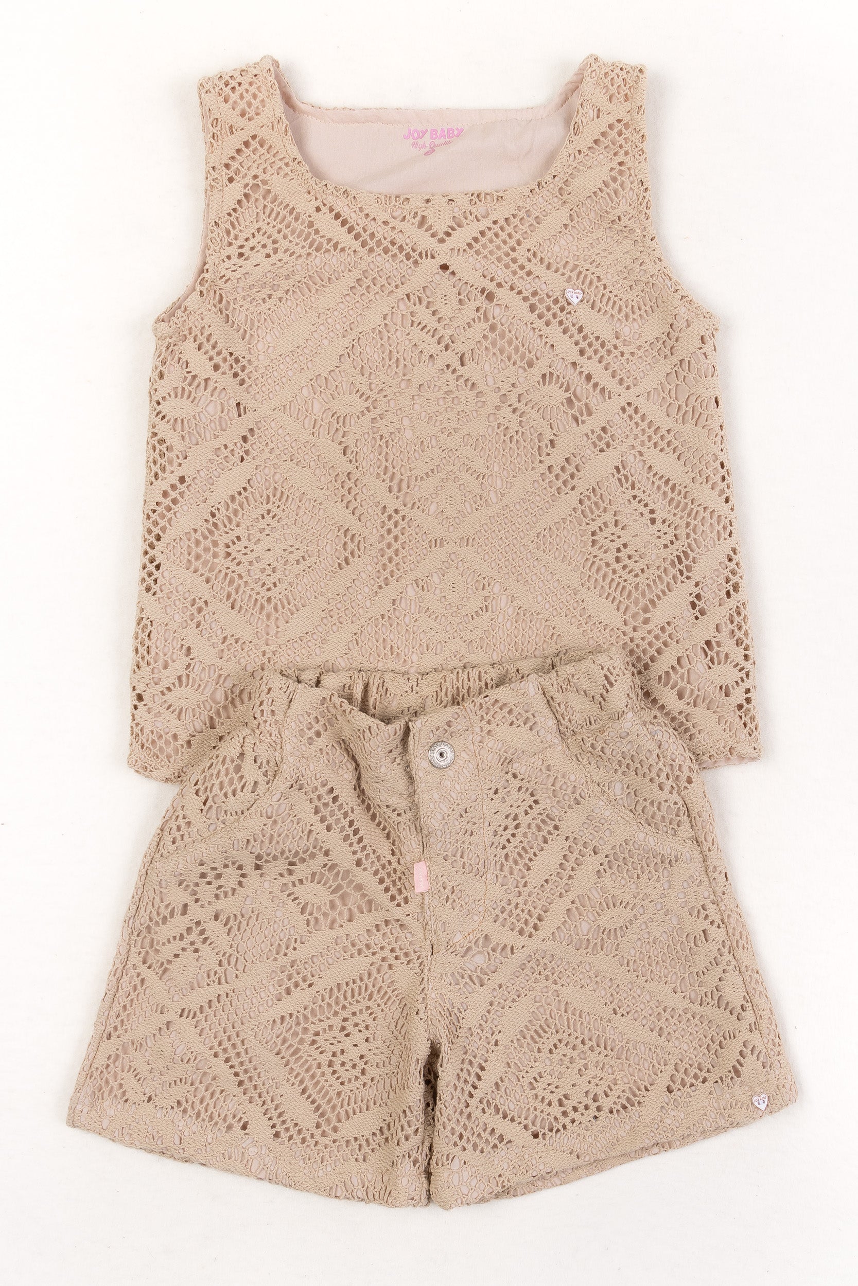 CONJUNTO NIÑA TEJIDO CAFÉ