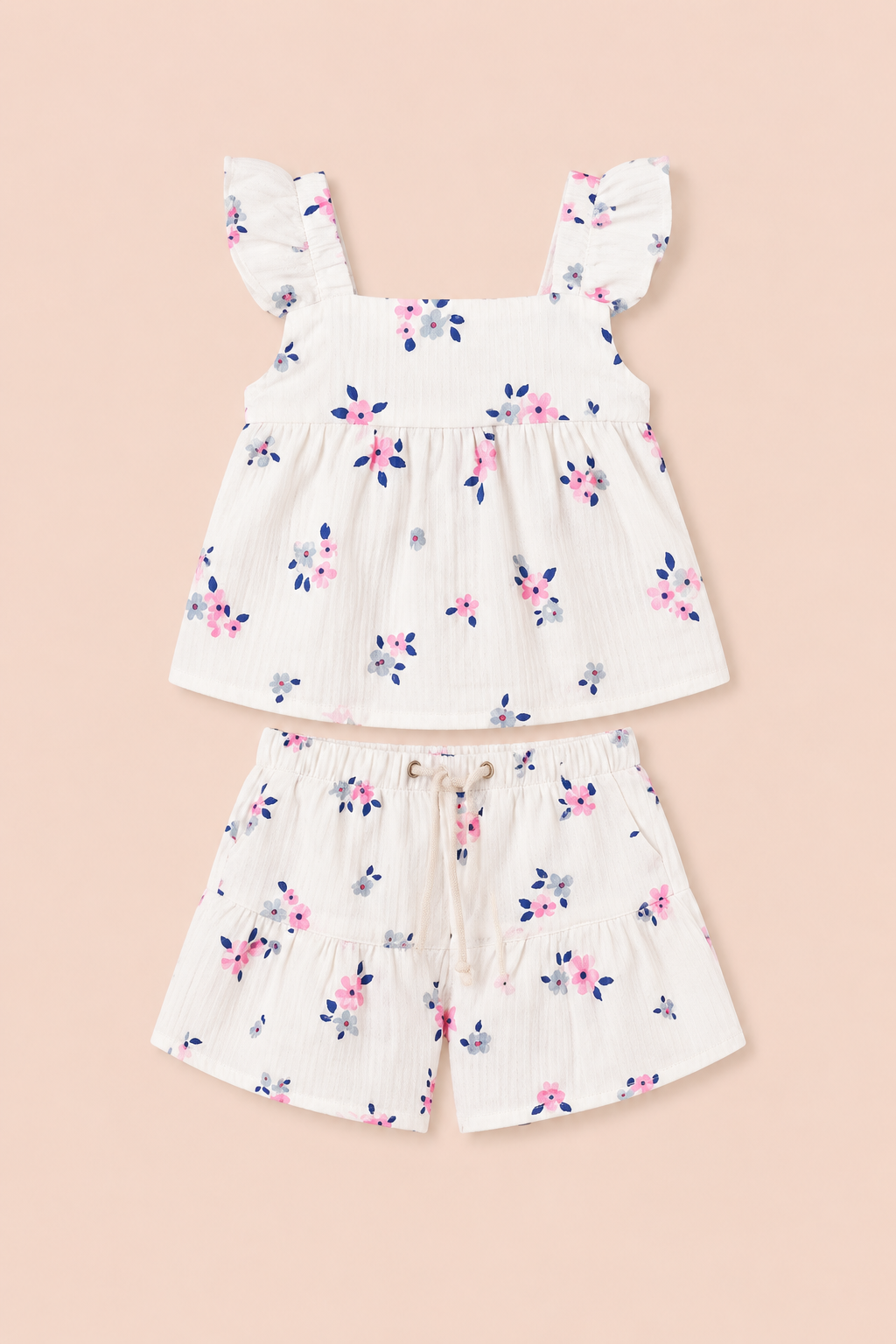 CONJUNTO NIÑA FLOWERS BLANCO