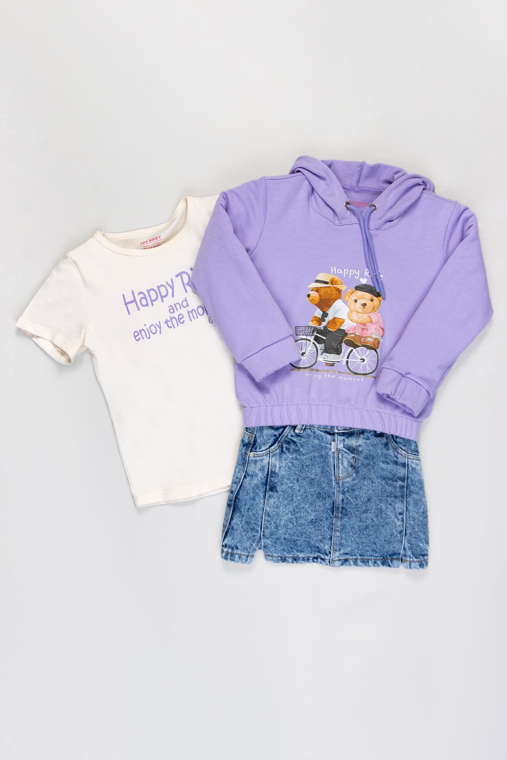 CONJUNTO 3 PRENDAS NIÑA MORADO