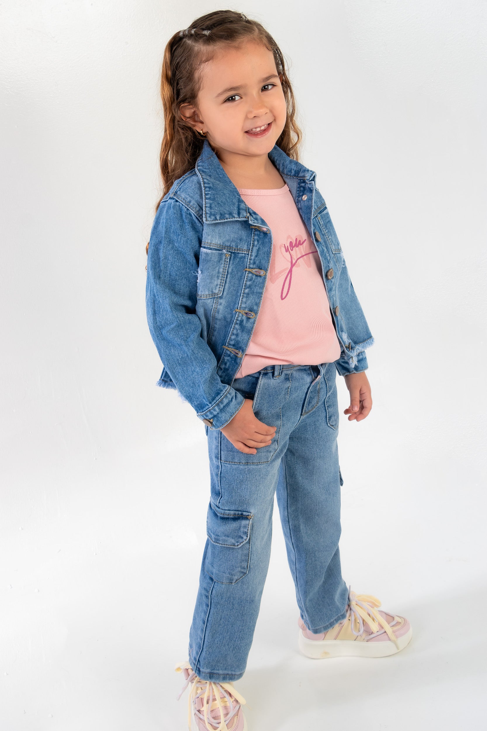 CONJUNTO 3 PRENDAS NIÑA PALO ROSA