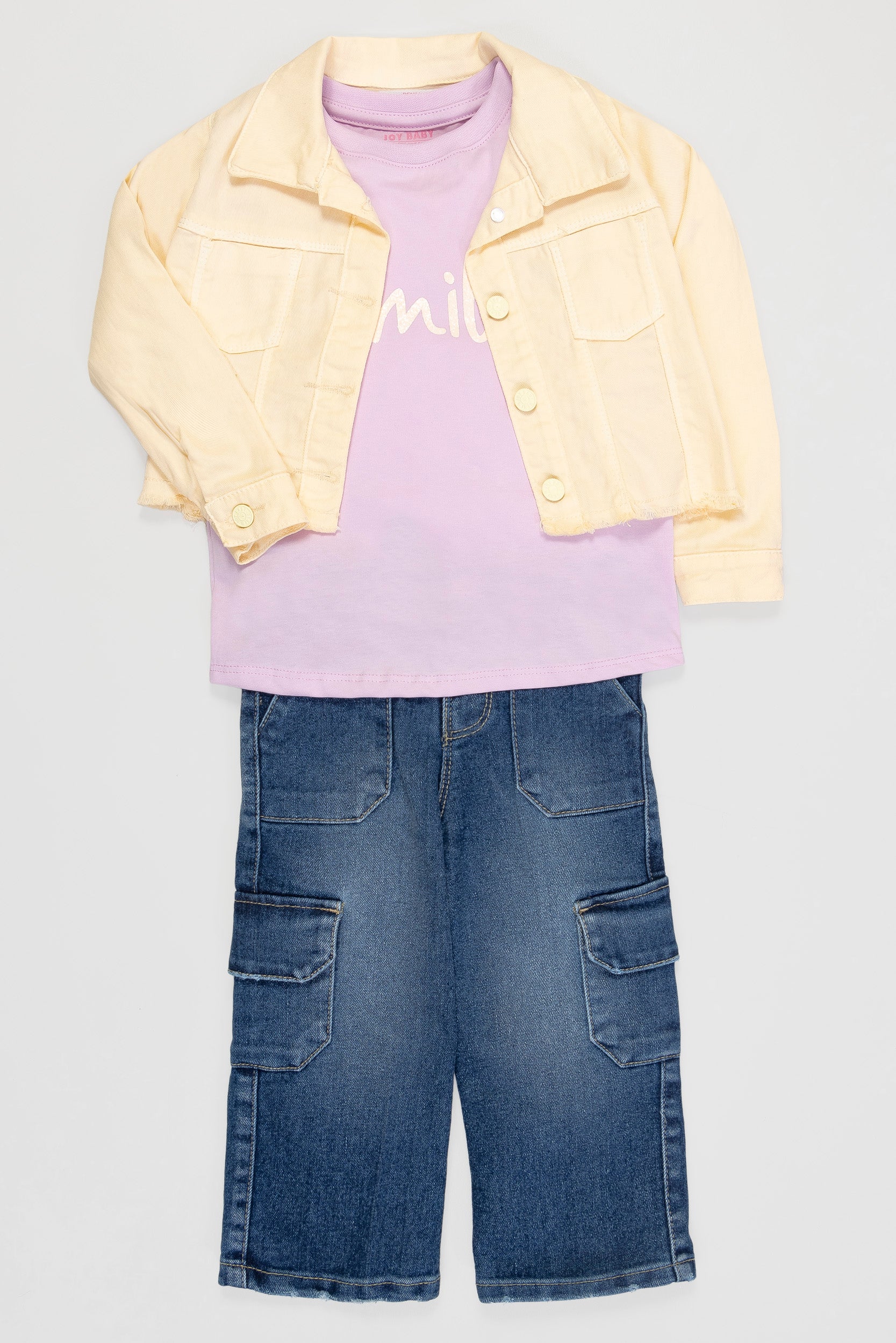 CONJUNTO 3 PRENDAS NIÑA AMARILLO