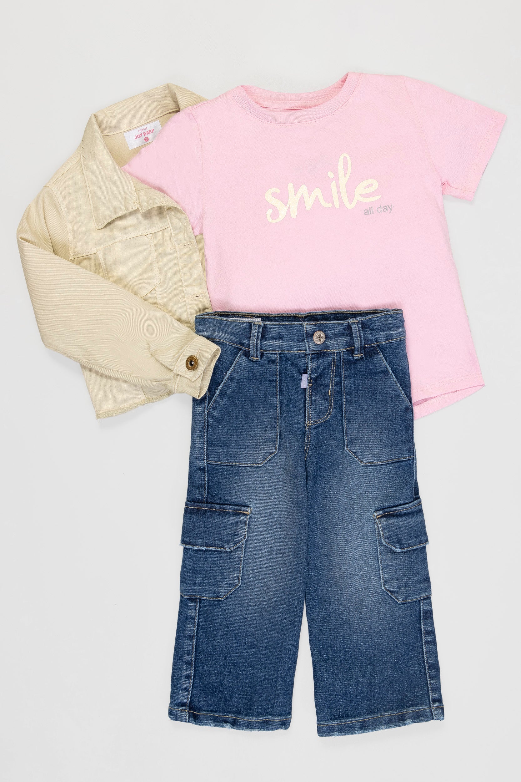 CONJUNTO 3 PRENDAS NIÑA BEIGE