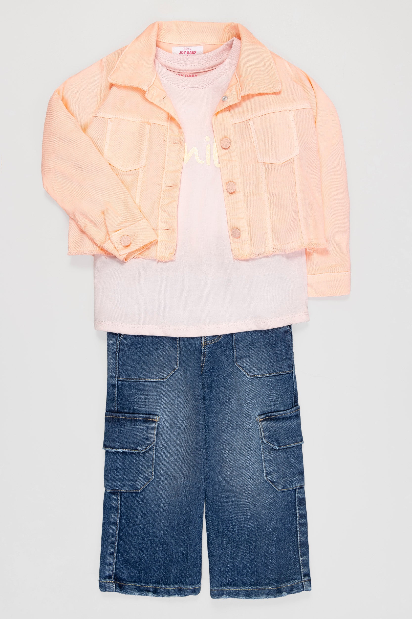 CONJUNTO 3 PRENDAS NIÑA MANDARINA