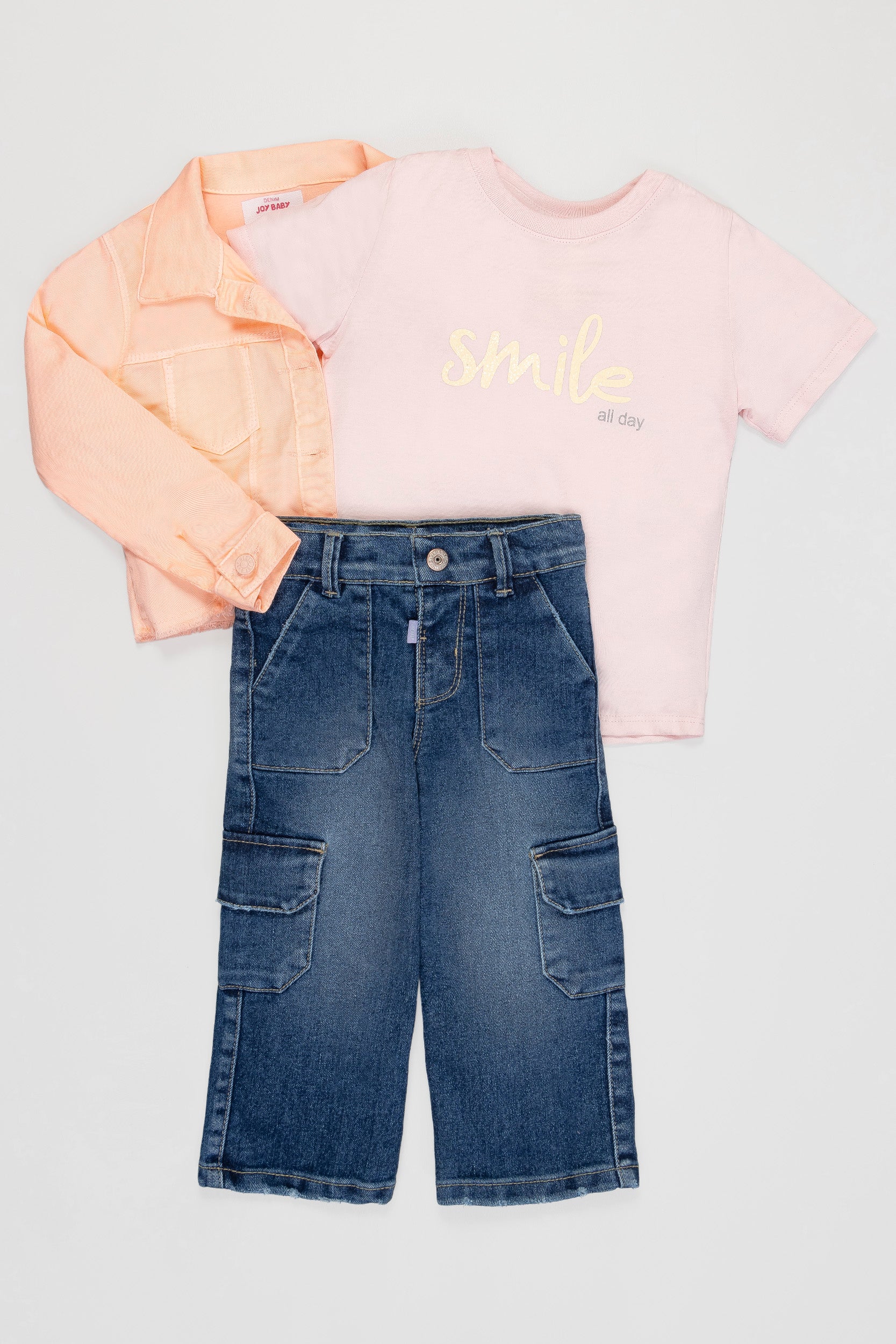 CONJUNTO 3 PRENDAS NIÑA MANDARINA
