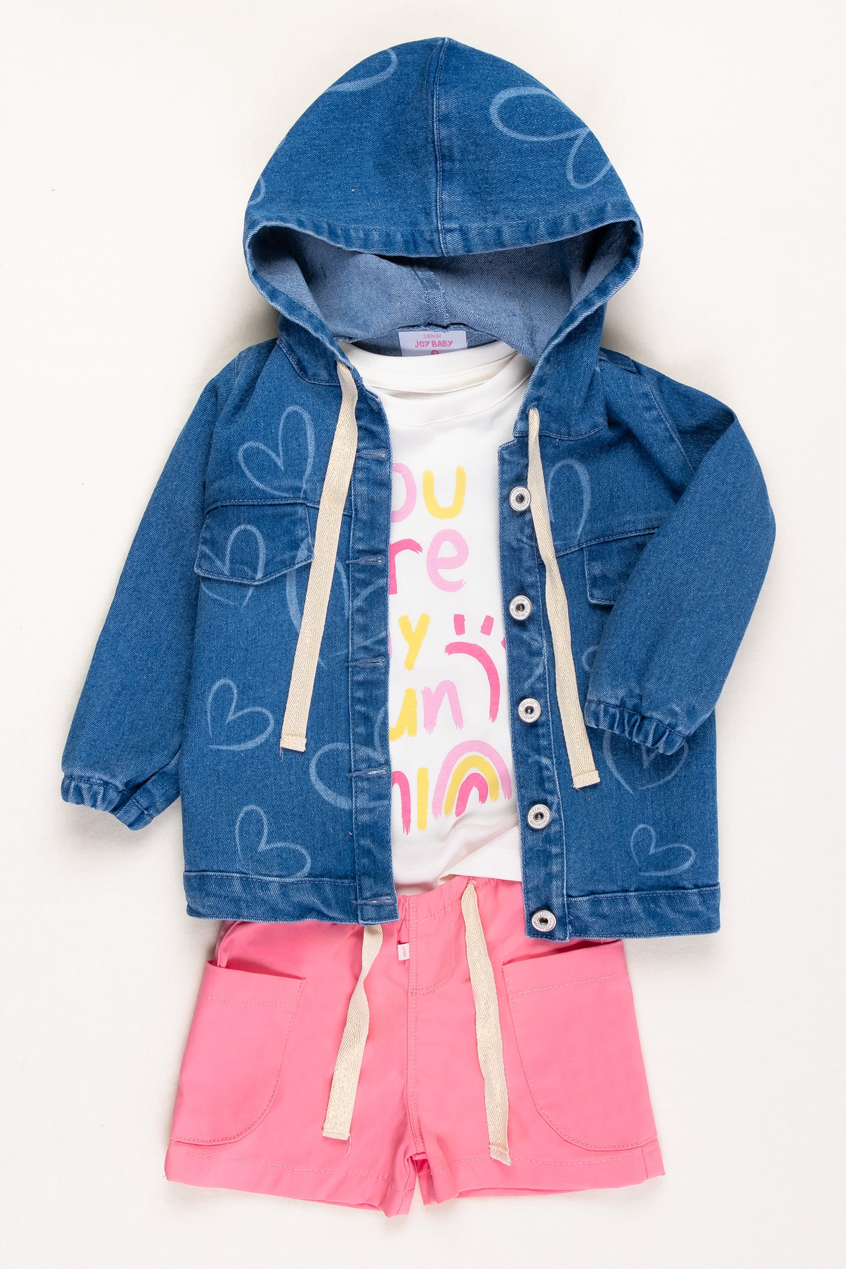 CONJUNTO 3 PRENDAS NIÑA SUNSHINE ROSADO