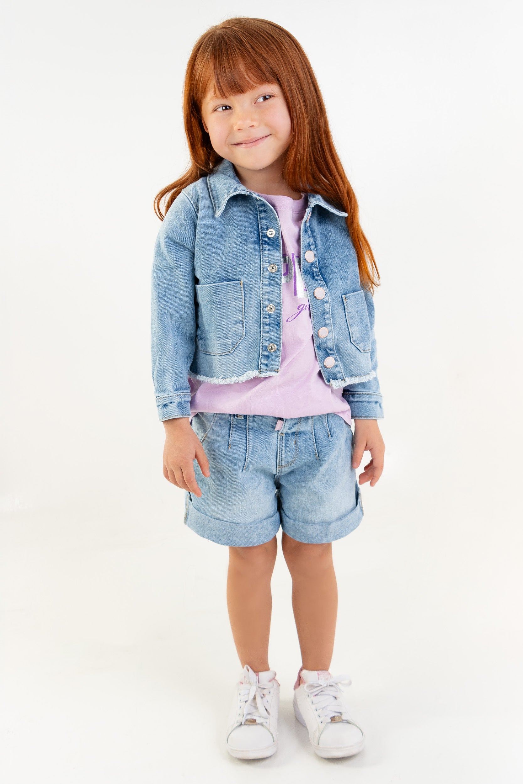 CONJUNTO 3 PRENDAS NIÑA SUPER GIRL MORADO