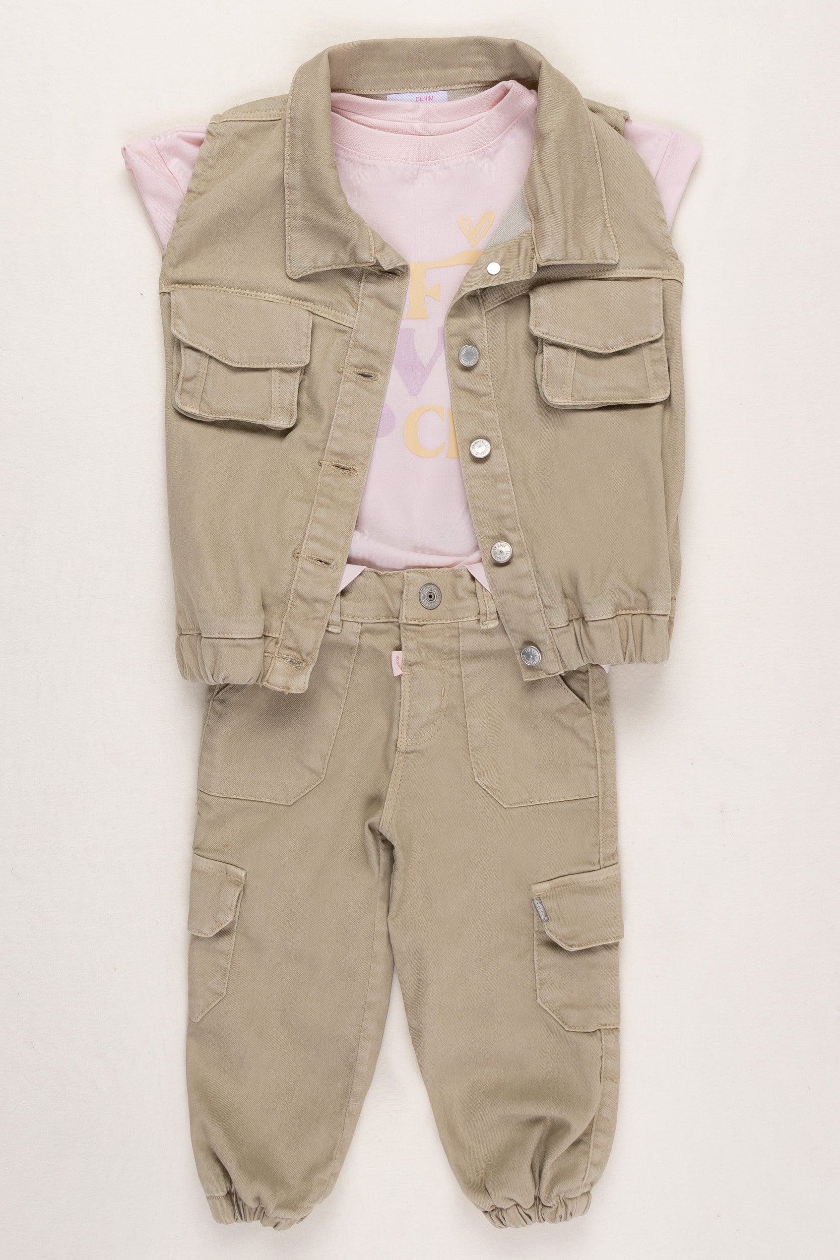 CONJUNTO 3 PRENDAS NIÑA SELF LOVE BEIGE