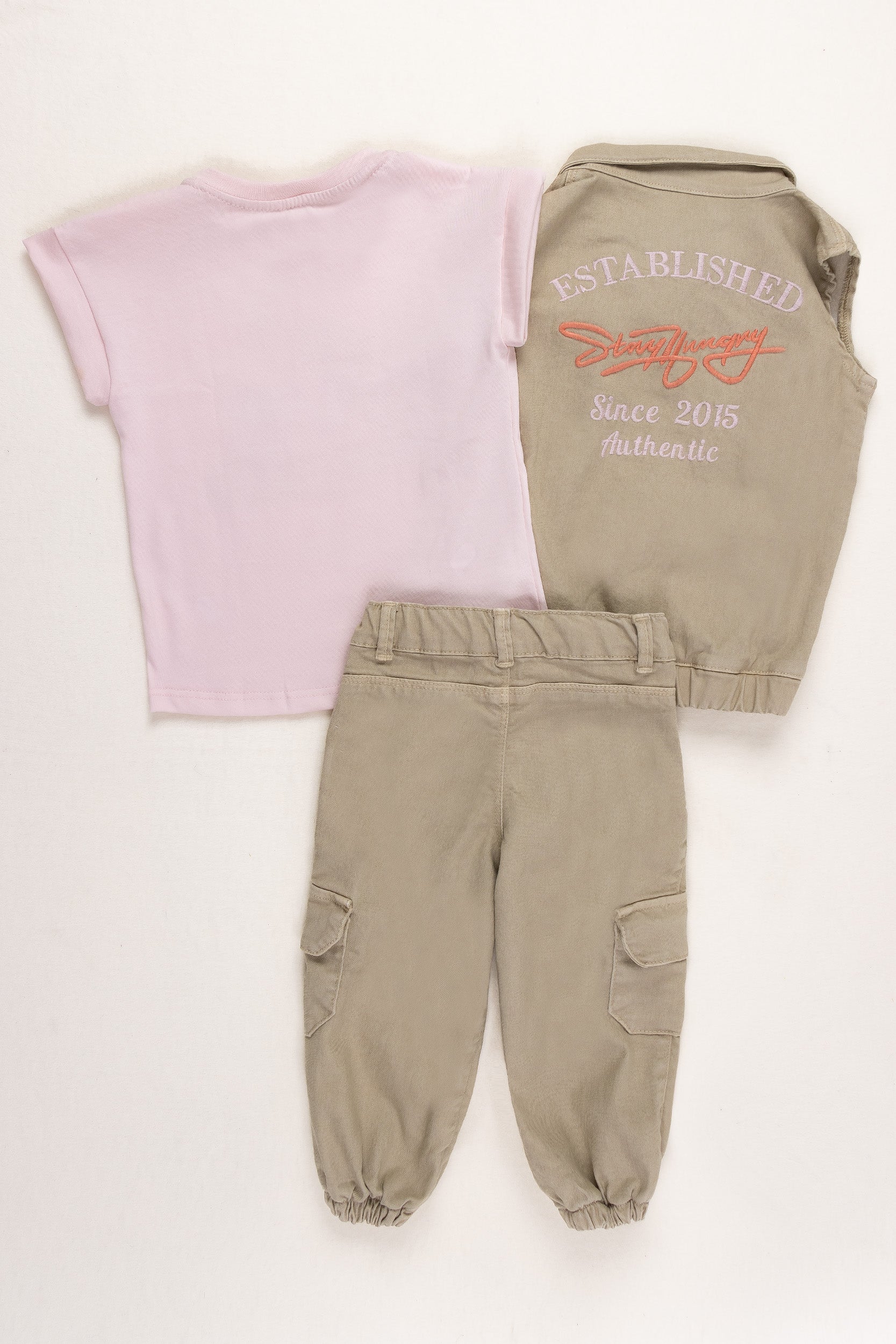 CONJUNTO 3 PRENDAS NIÑA SELF LOVE BEIGE