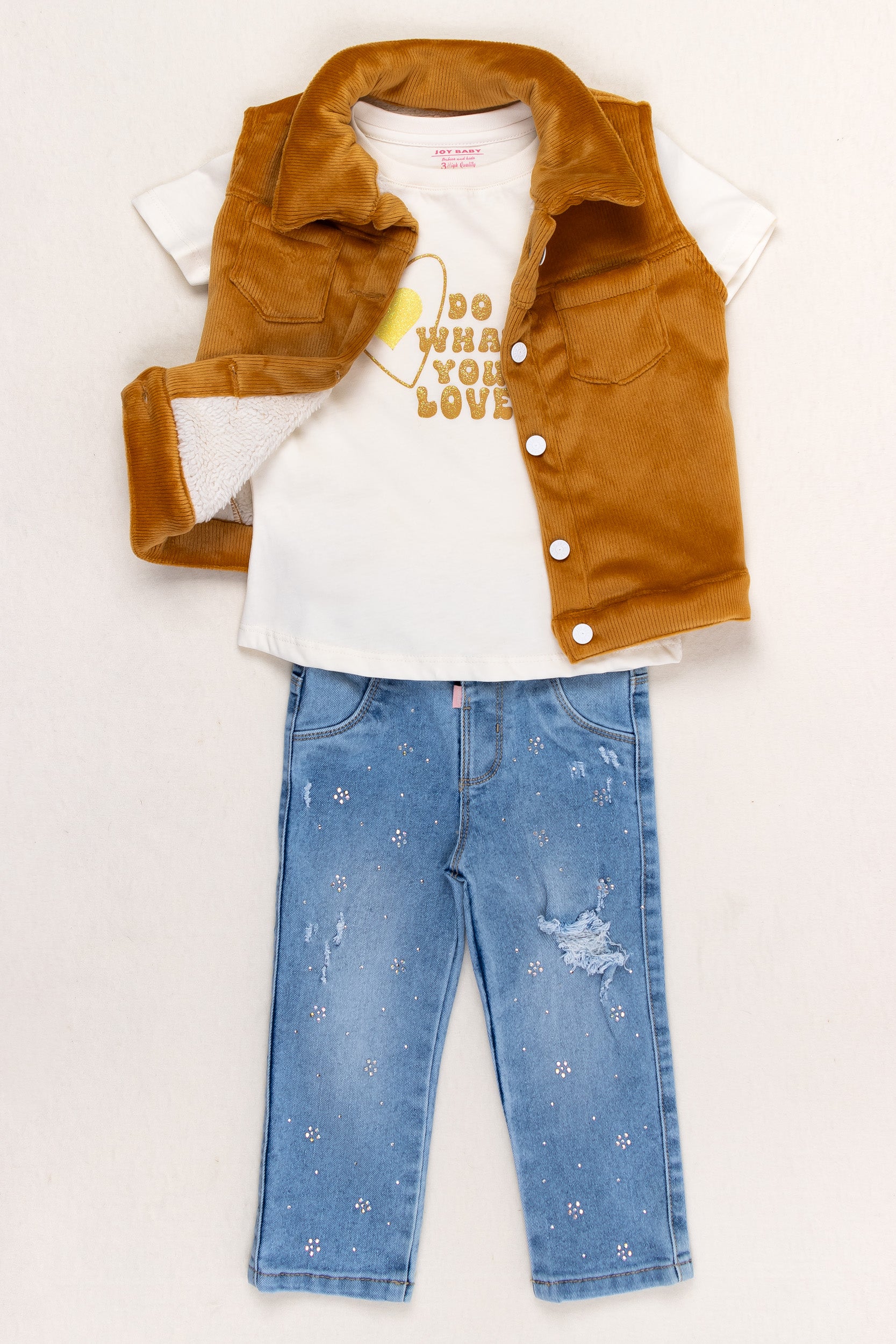 CONJUNTO 3 PRENDAS NIÑA LOVE CAFE