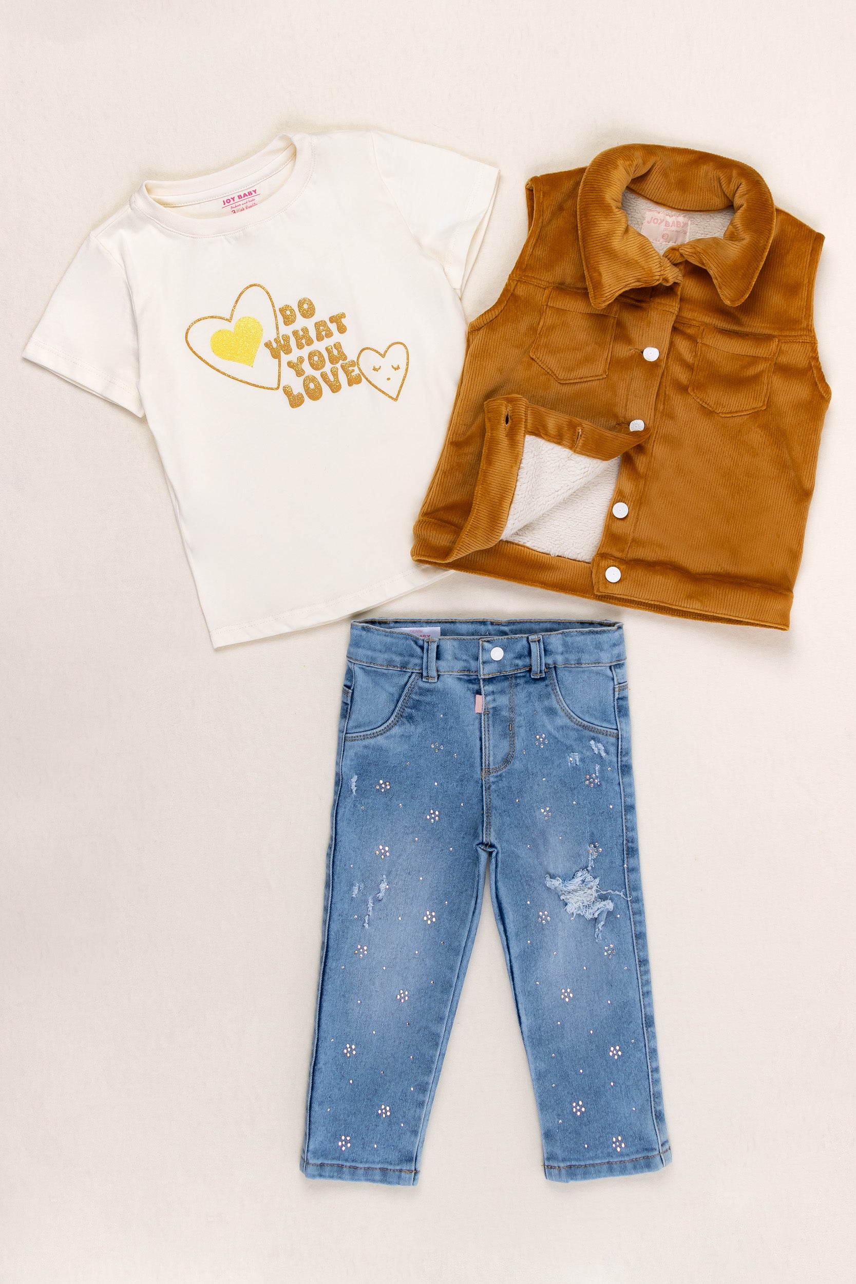 CONJUNTO 3 PRENDAS NIÑA LOVE CAFE