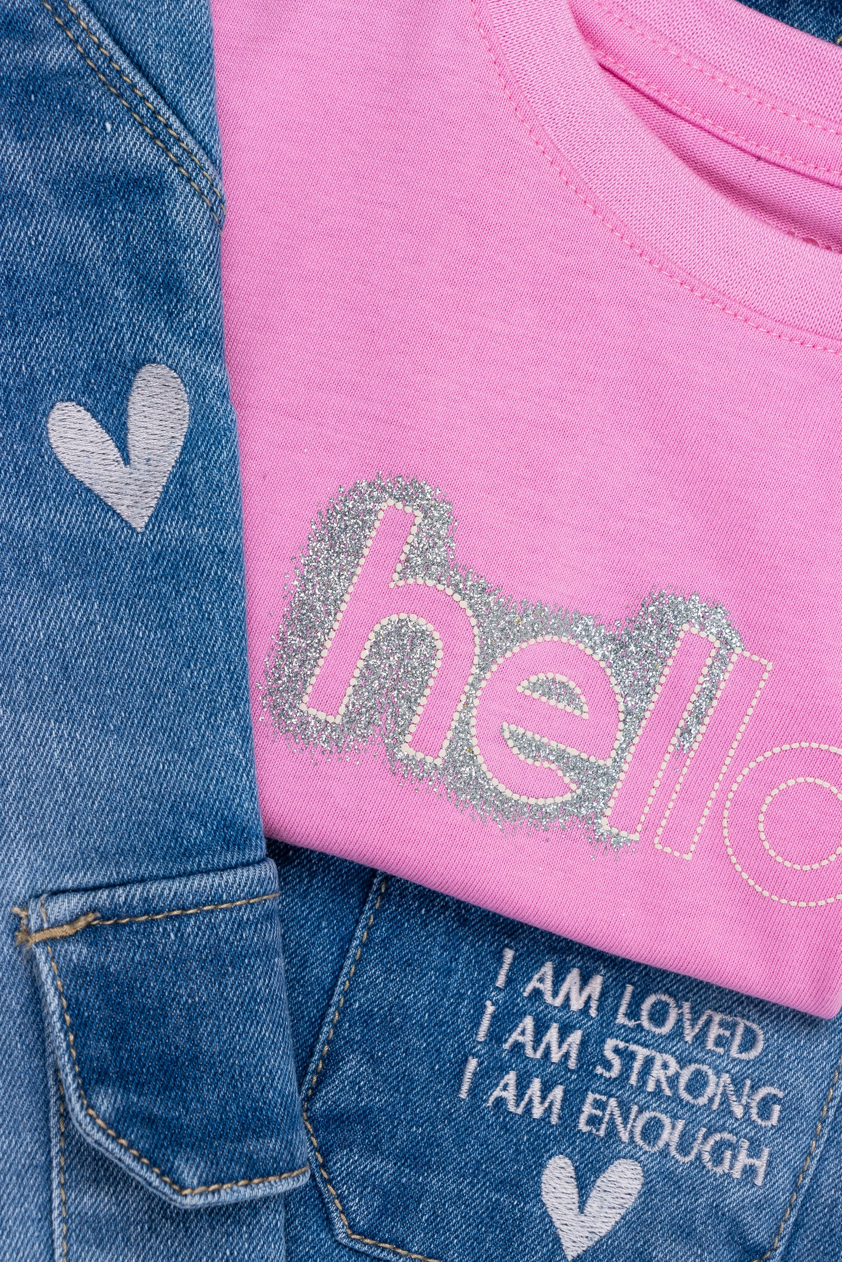 CONJUNTO 3 PRENDAS NIÑA HEART FUCSIA