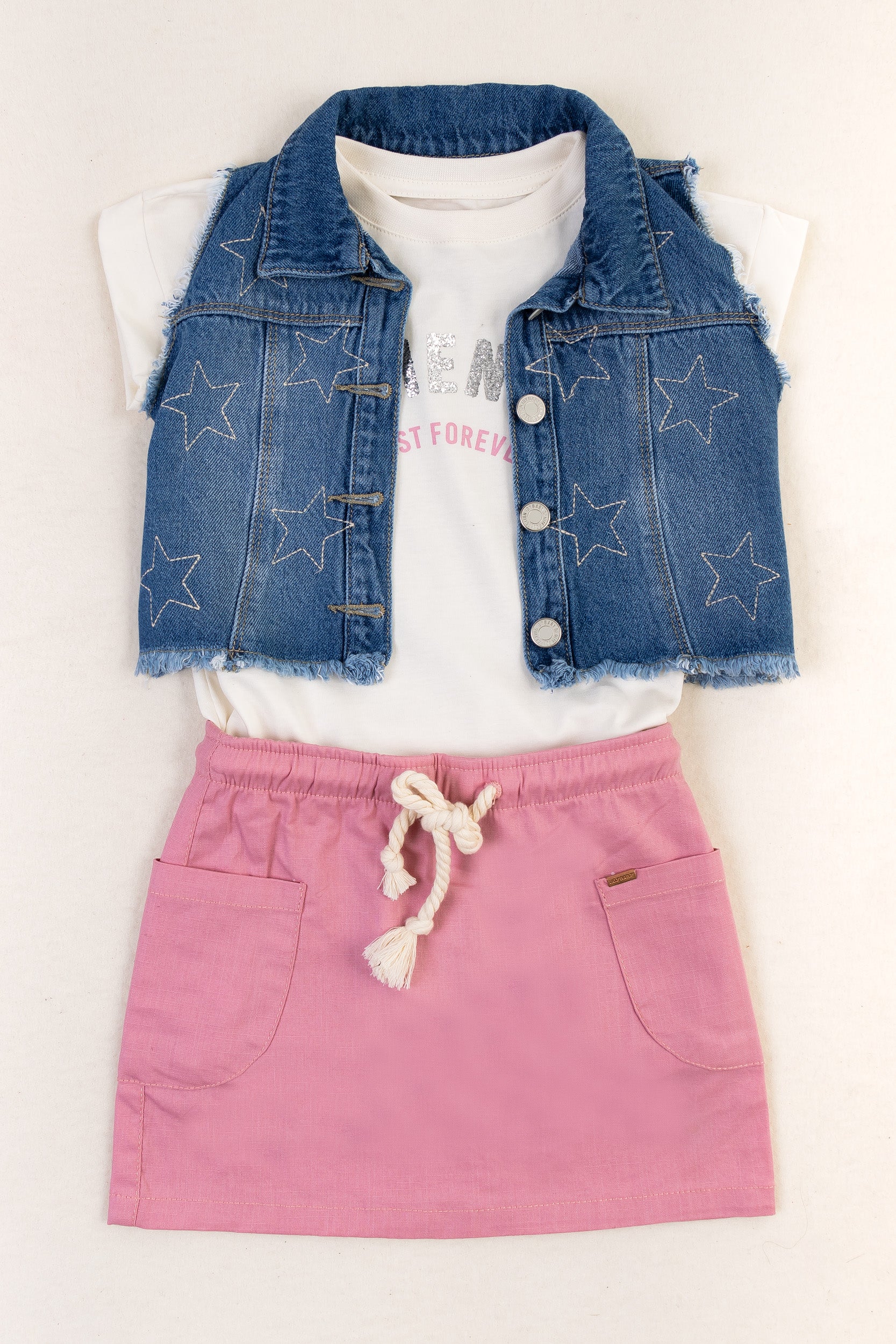 CONJUNTO 3 PRENDAS NIÑA FRIENDS ROSA