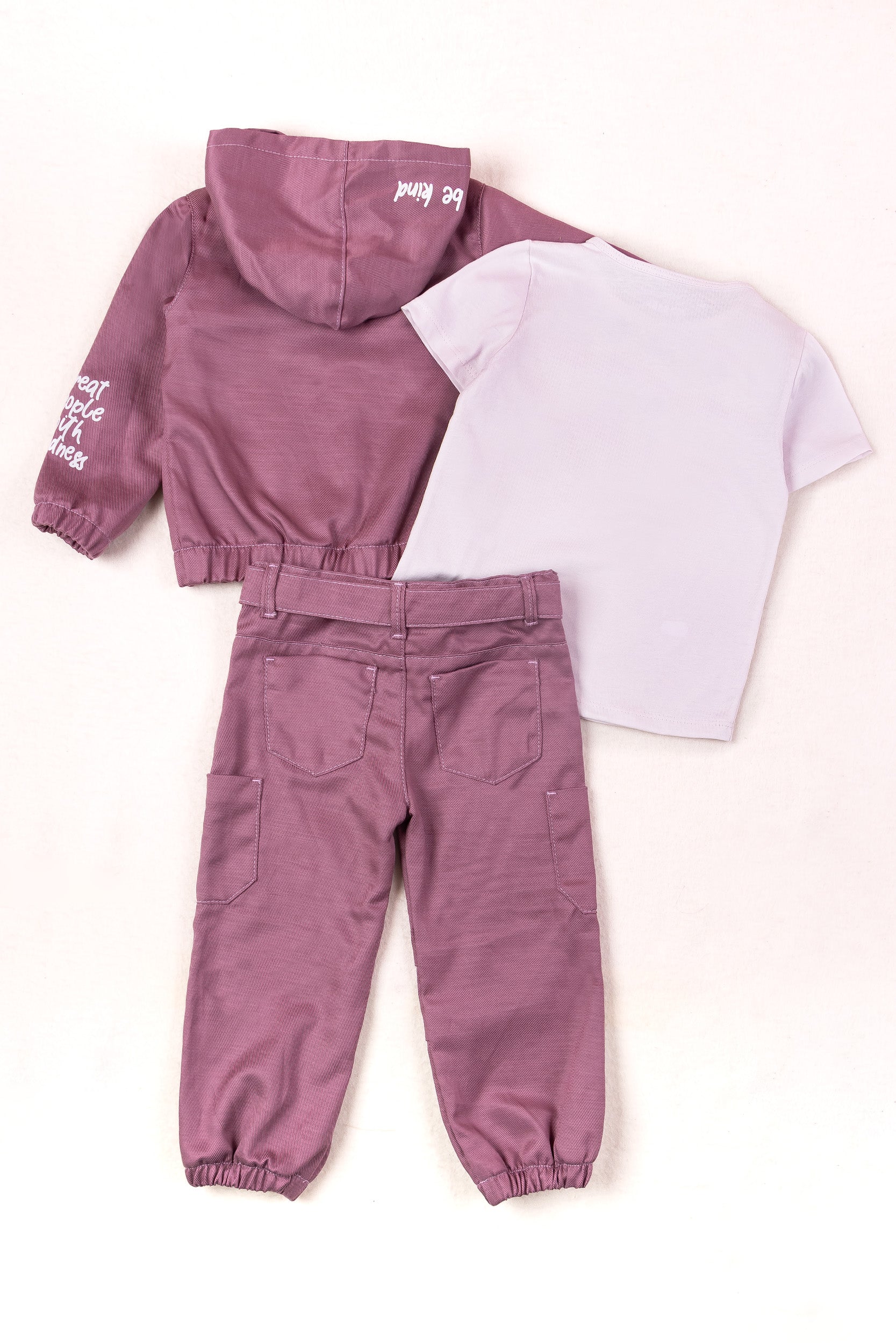 CONJUNTO 3 PRENDAS NIÑA LOVE MORADO