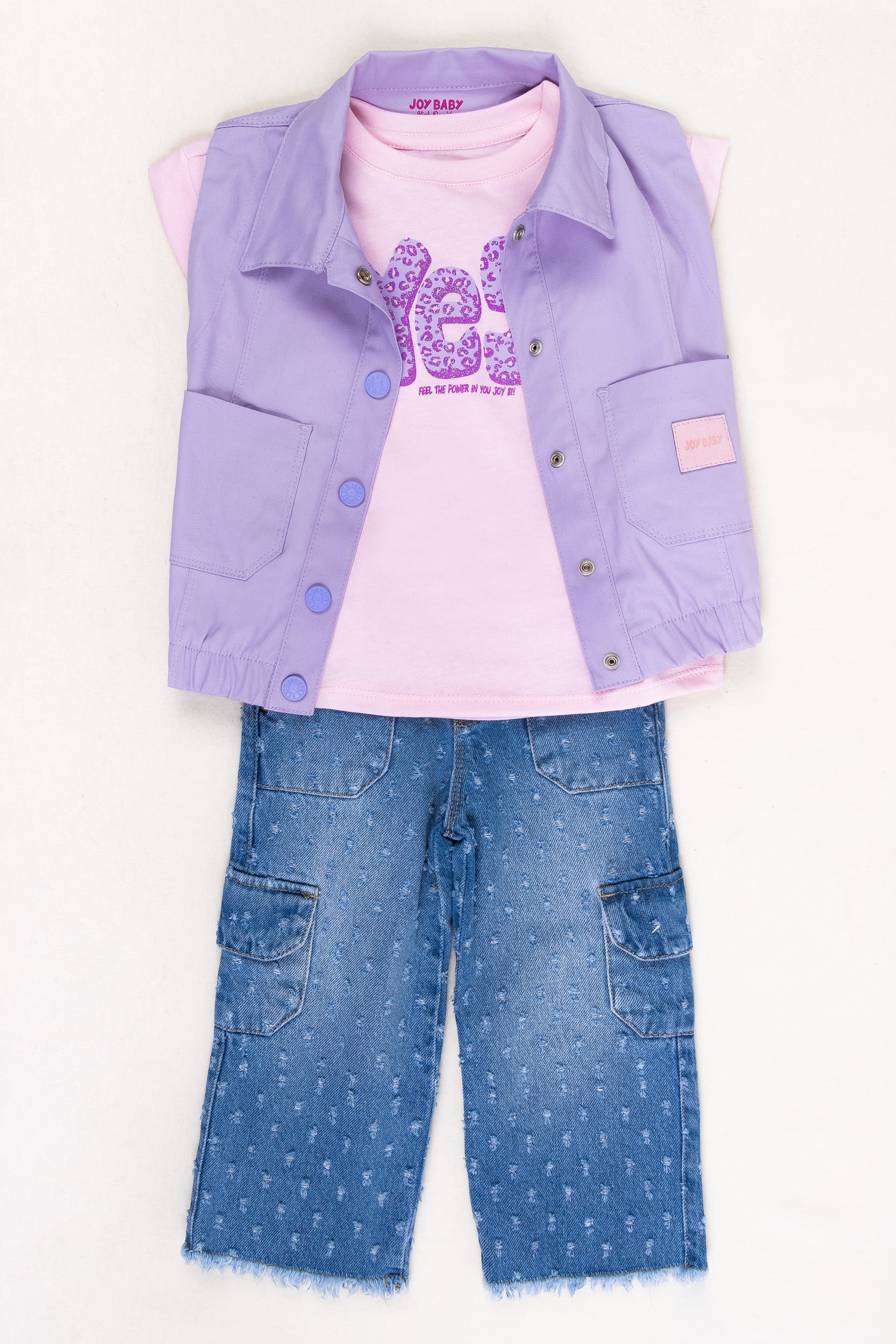 CONJUNTO 3 PRENDAS NIÑA MORADO