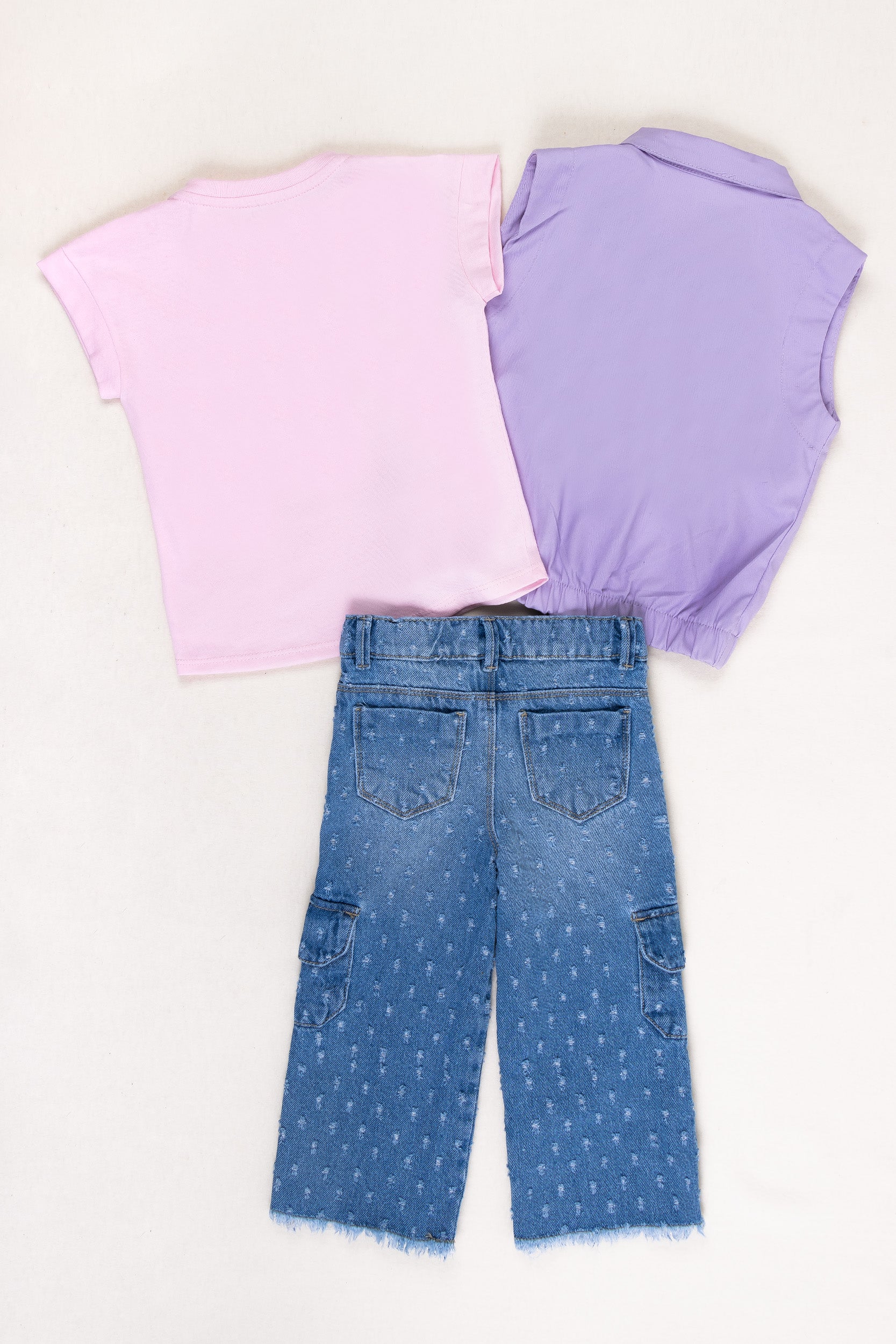 CONJUNTO 3 PRENDAS NIÑA MORADO
