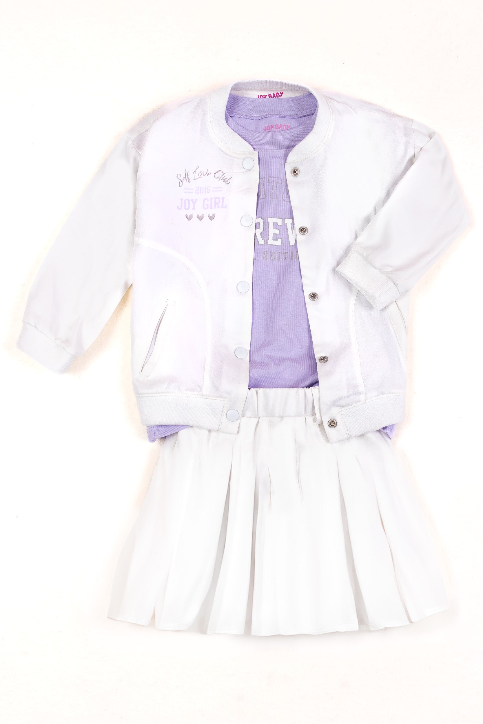 CONJUNTO 3 PRENDAS NIÑA CREW BLANCO