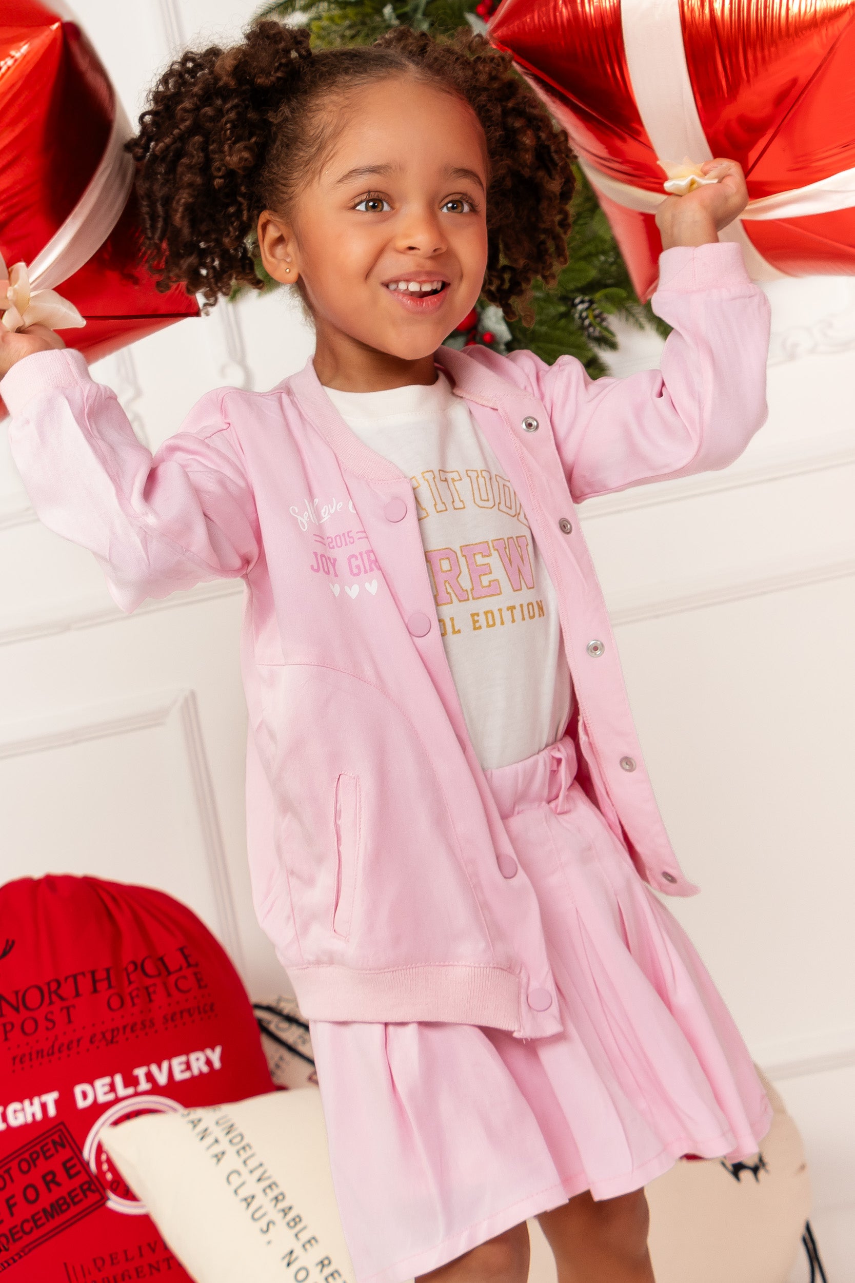 CONJUNTO 3 PRENDAS NIÑA CREW ROSADO