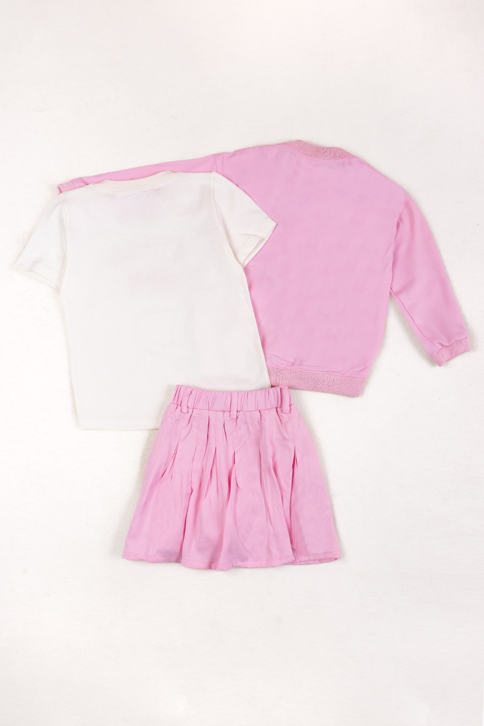 CONJUNTO 3 PRENDAS NIÑA CREW ROSADO