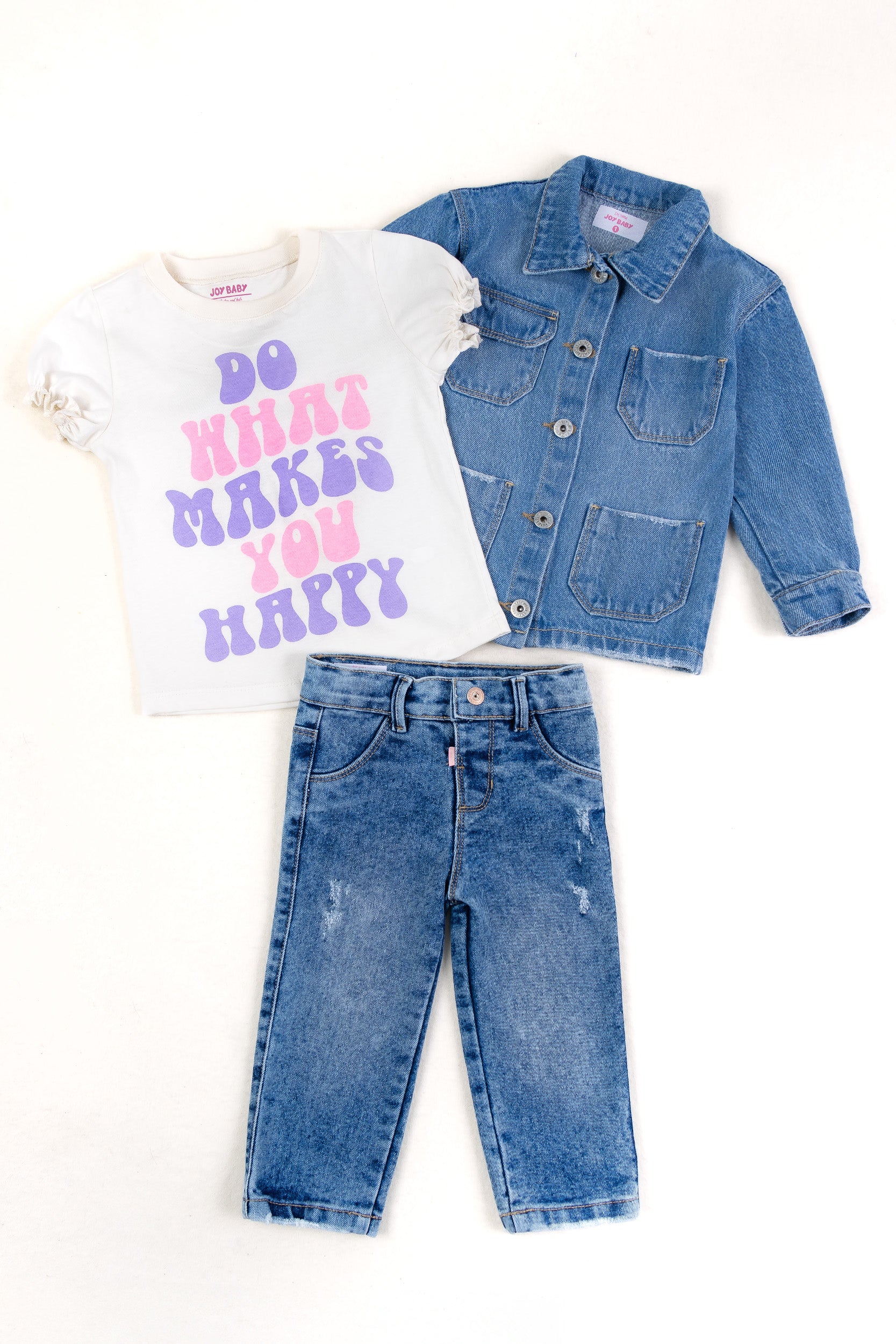 COMBO X3 NIÑA DENIM LOVE