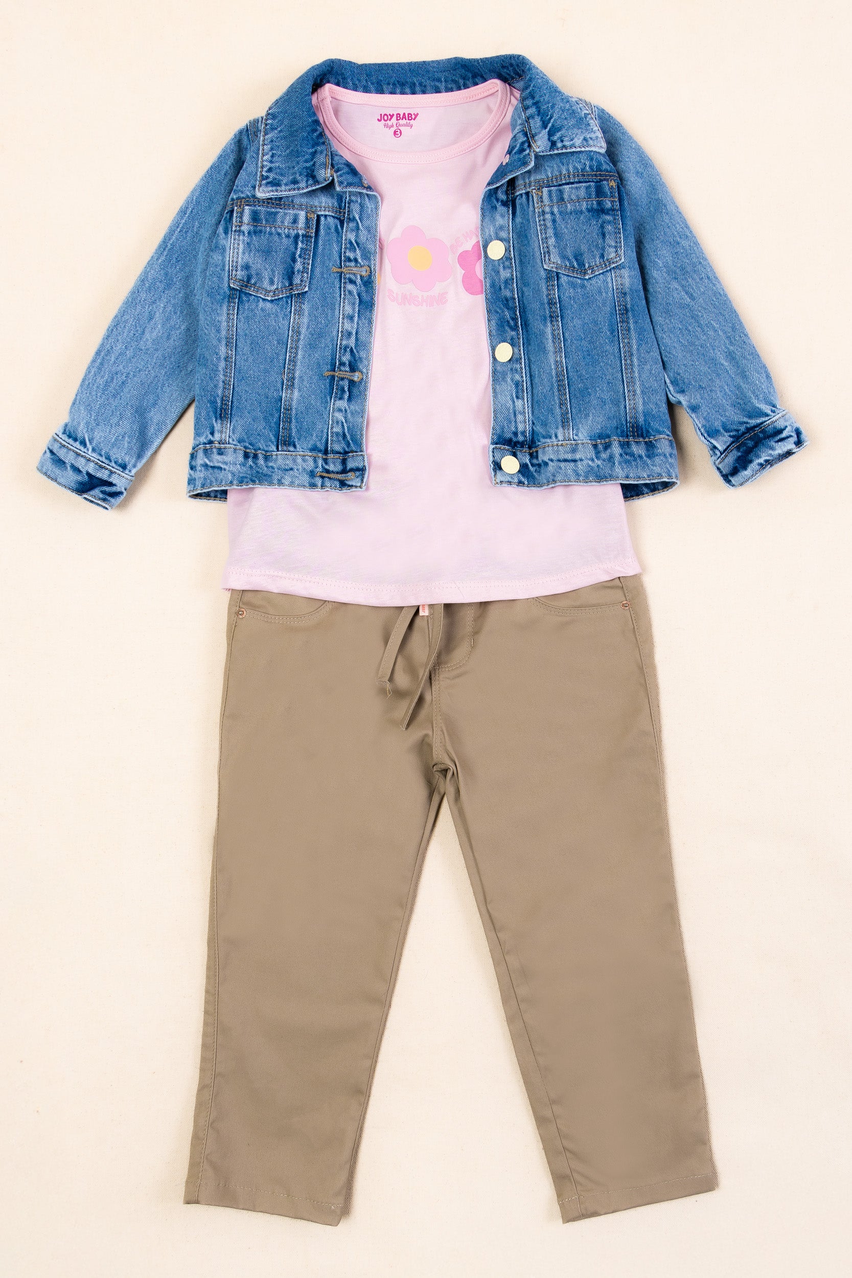 CONJUNTO 3 PRENDAS NIÑA CAFÉ
