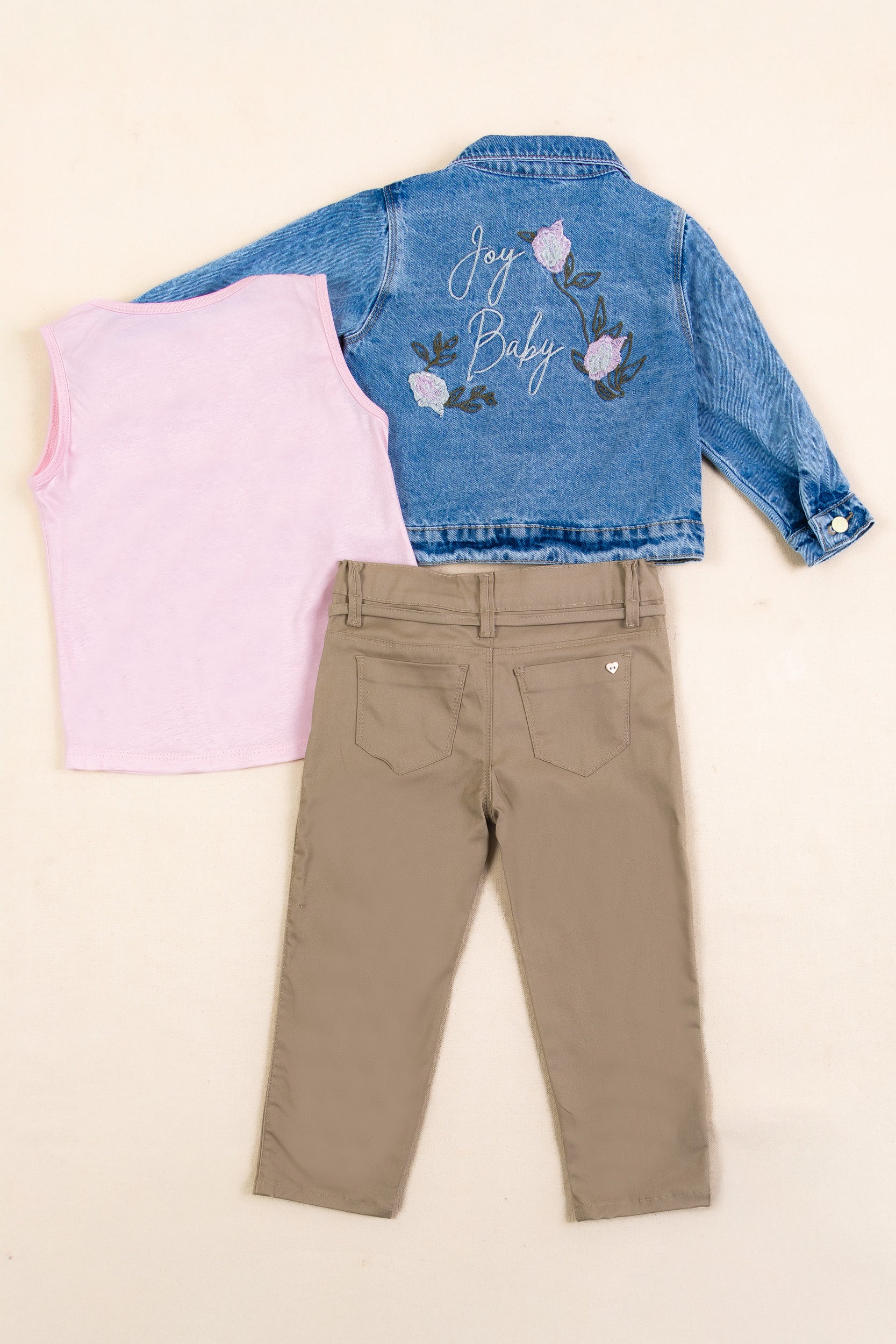 CONJUNTO 3 PRENDAS NIÑA CAFÉ