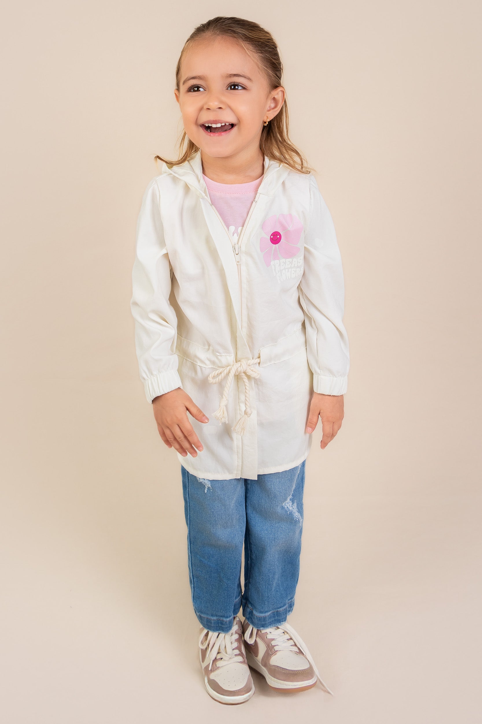 CONJUNTO 3 PRENDAS NIÑA FLOWERS BLANCO