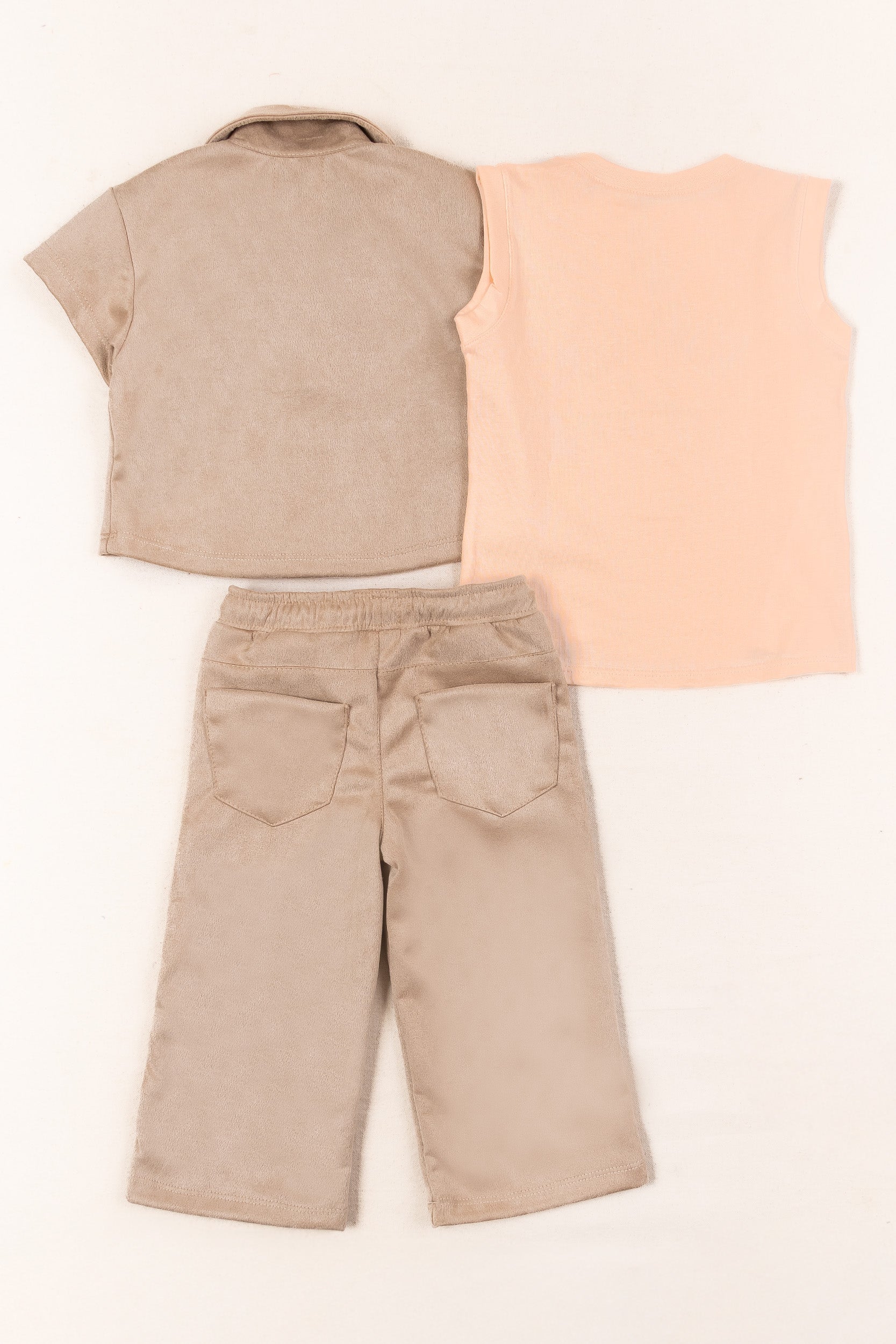 CONJUNTO 3 PRENDAS NIÑA CAFE
