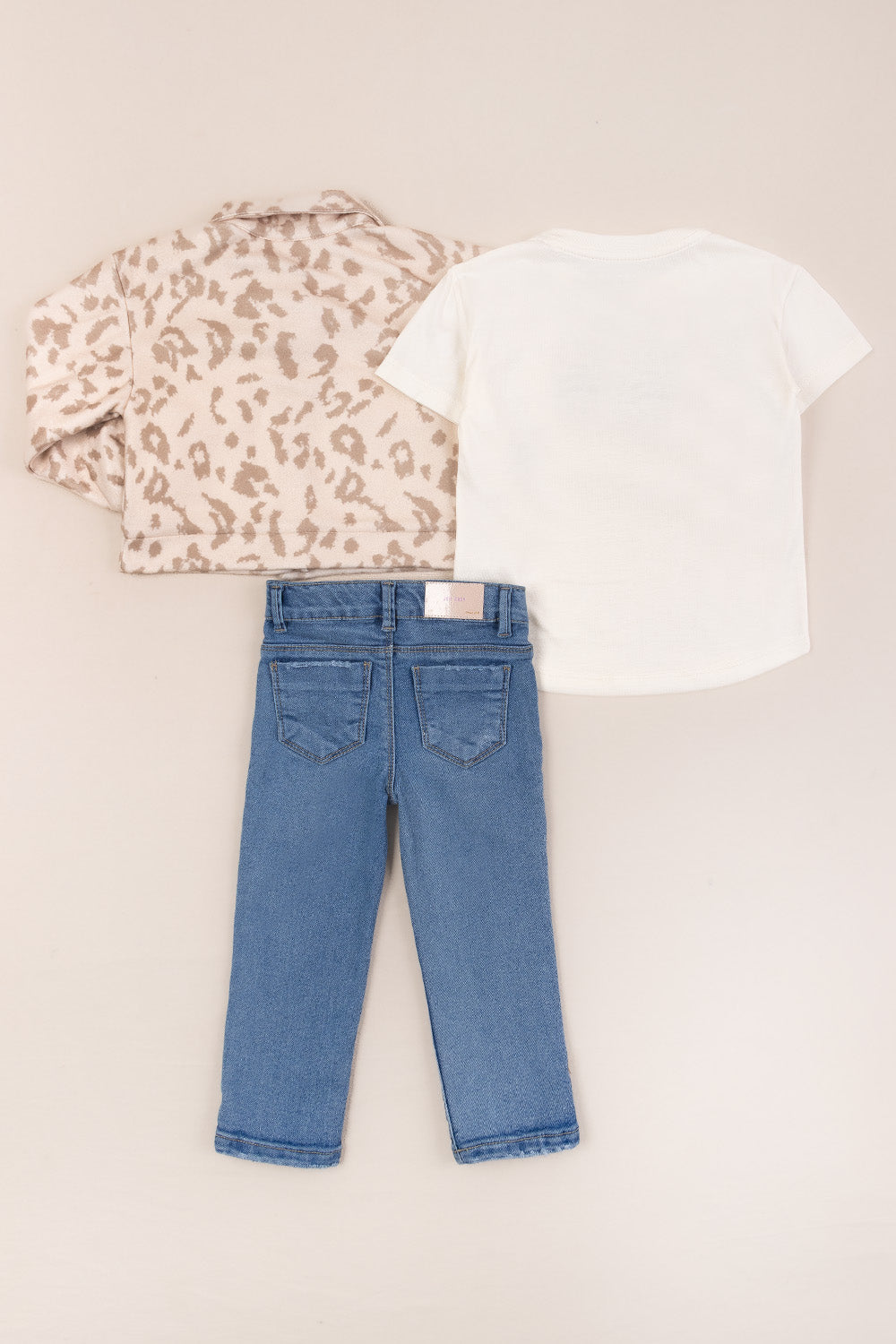 CONJUNTO 3 PRENDAS NIÑA ANIMAL PRINT BEIGE