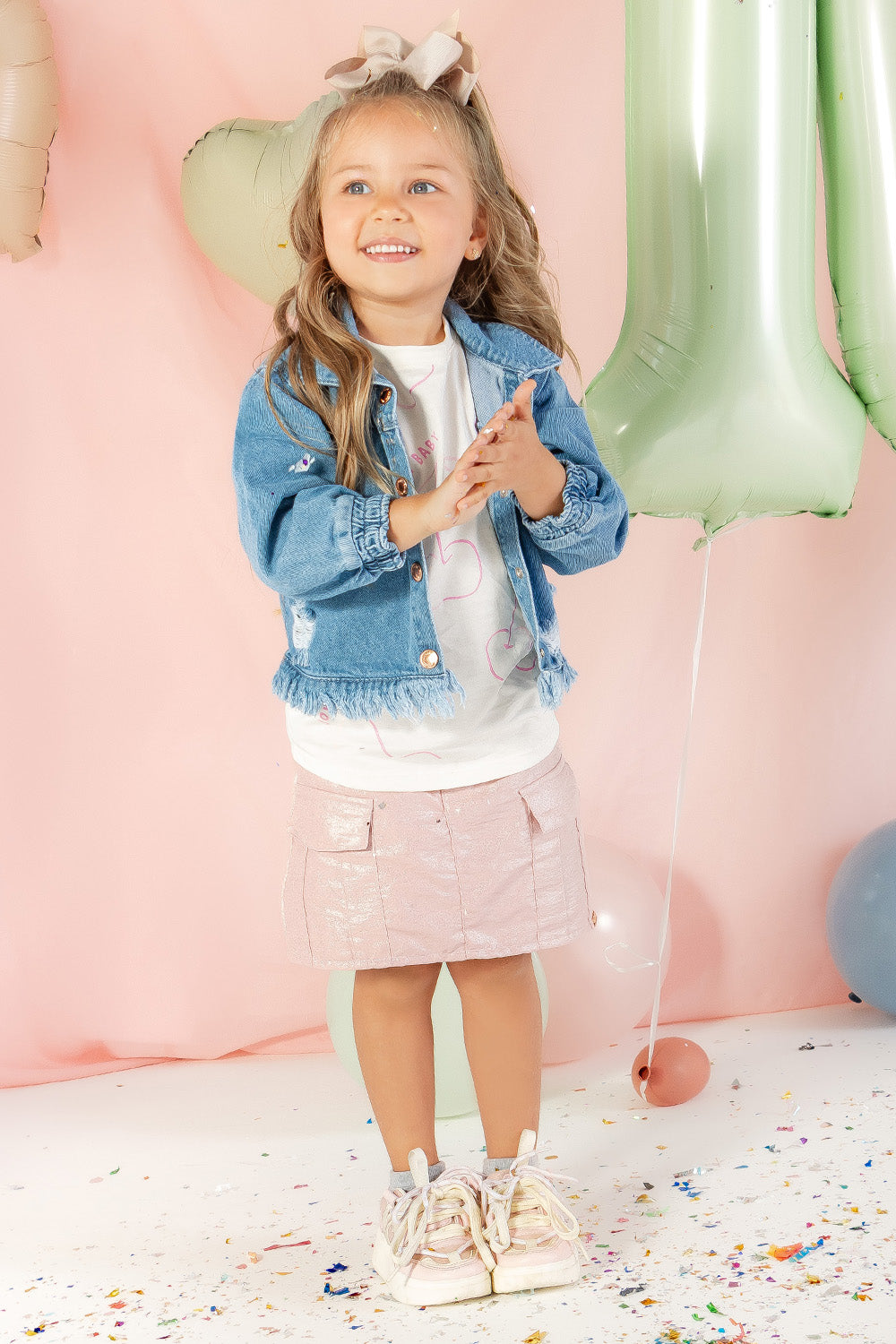 CONJUNTO 3 PRENDAS NIÑA CHERRIES ROSA